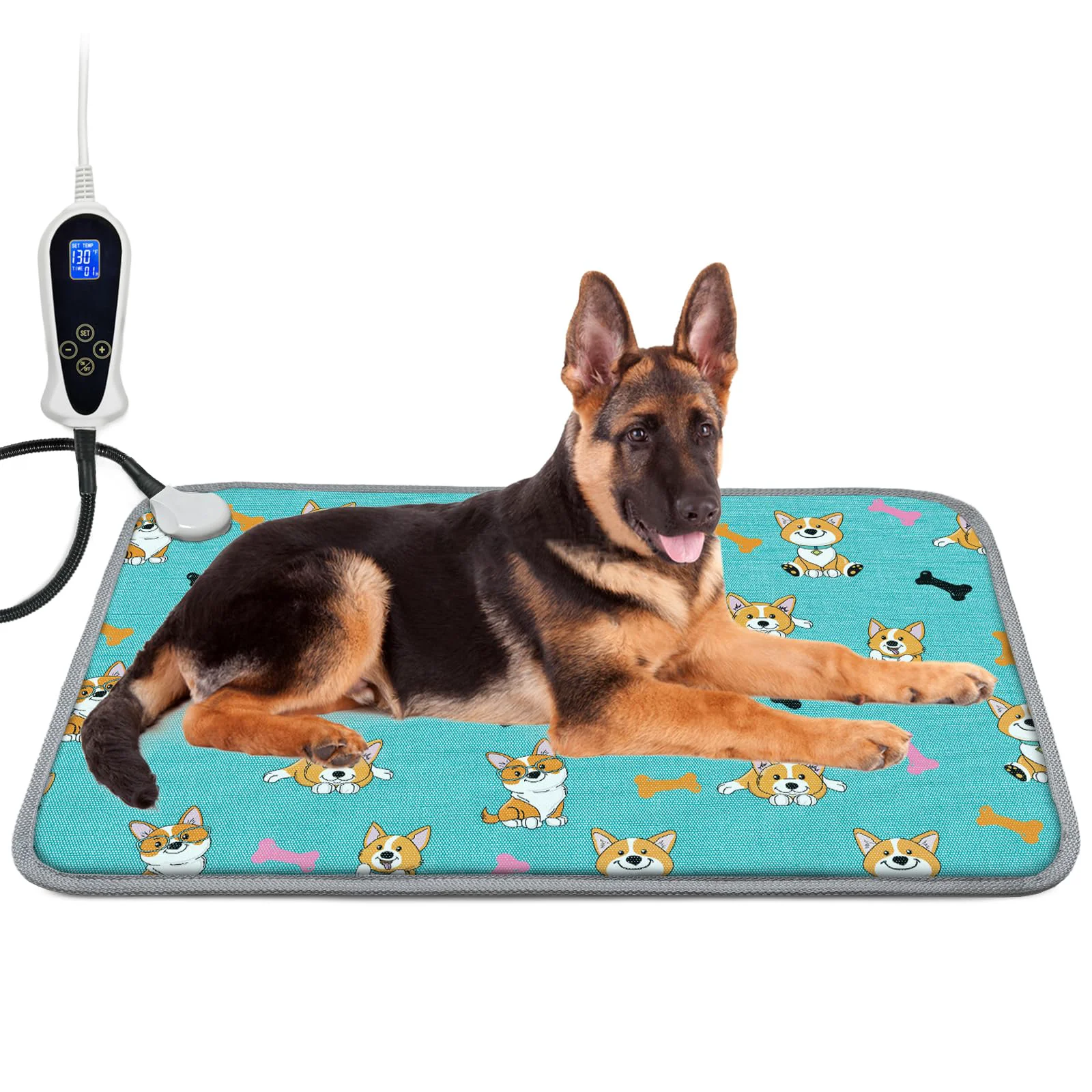 Trusted RC SLL Dog Heating Pad 28×18 in with Thermostat Adjustable Temperature Timer Long-Lasting