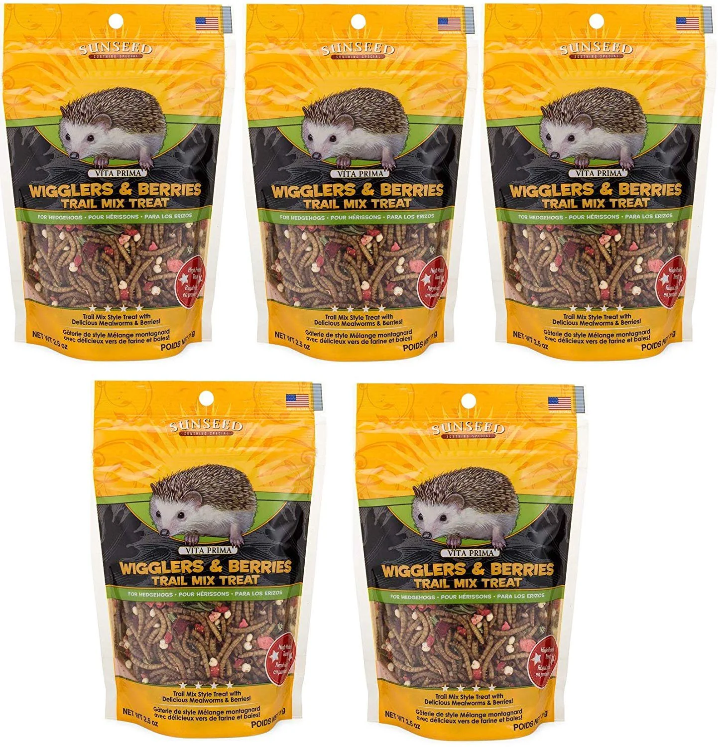Next-Generation Sunseed Vita Prima Hedgehog Treat – Wigglers Berries Hedgehog Enrichment Premium Material