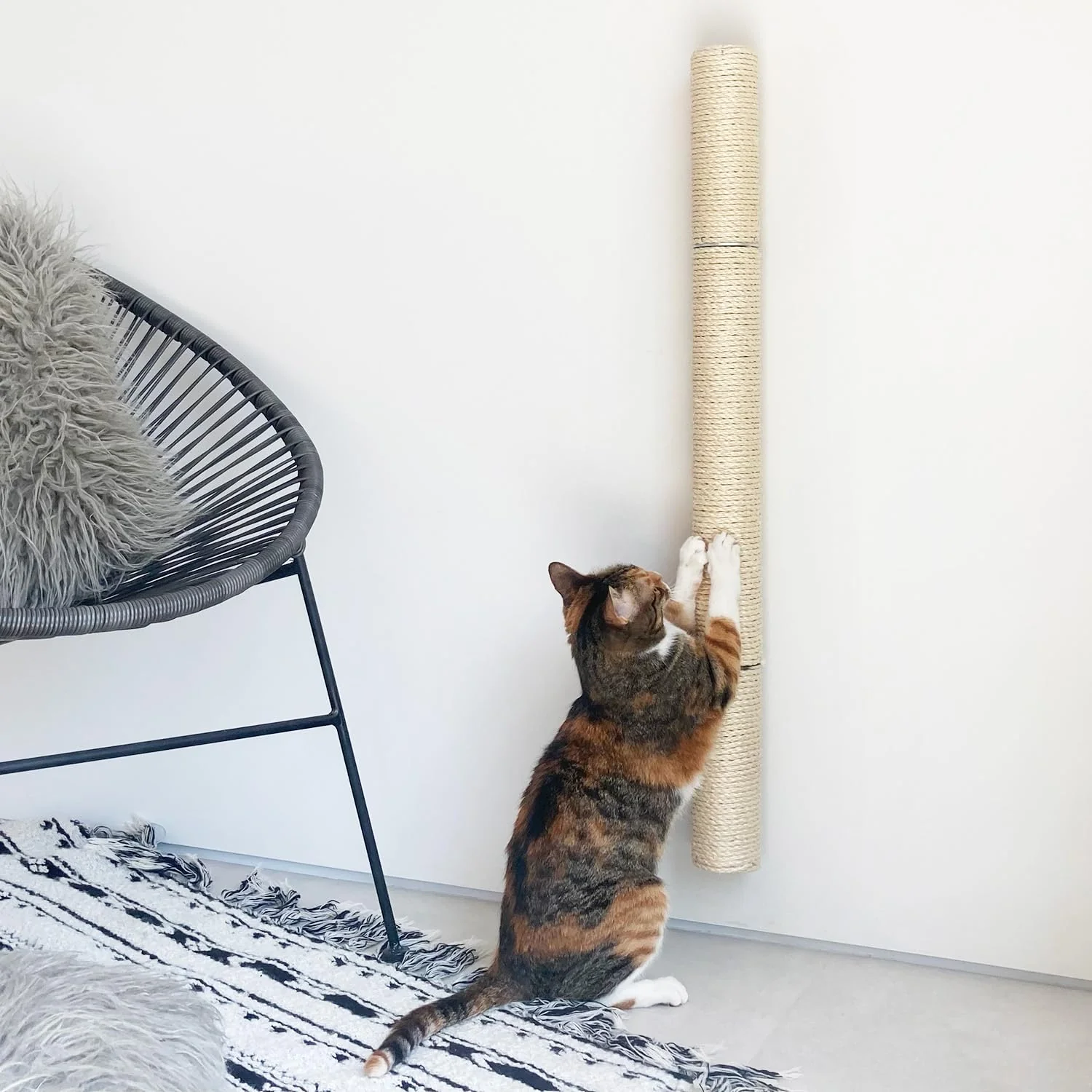 Convenient xympo 34-inch Wall Mounted Cat Scratcher – Sisal Scratching Post Lightweight