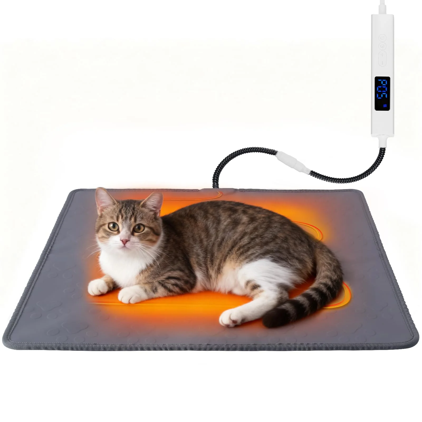 Luxury ELEGX Pet Heating Pad – 10-Temp Adjustable Waterproof Heated Bed with Smart Thermostat Chew-Resistant Cord Top-Quality