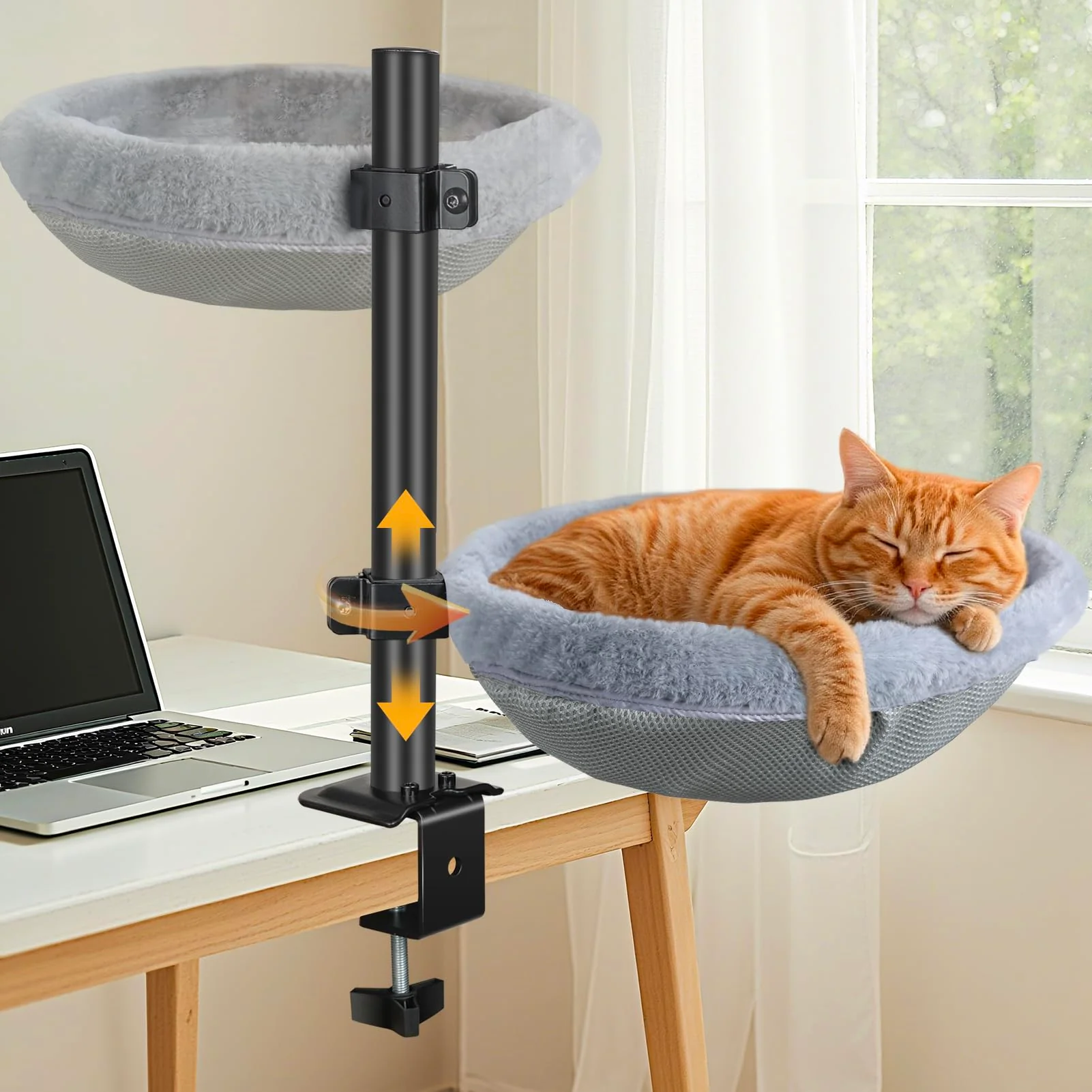 Sophisticated Adjustable Cat Desk Bed Attachment — Sunken Hammock Desk Up to 50 lb Carefully Designed