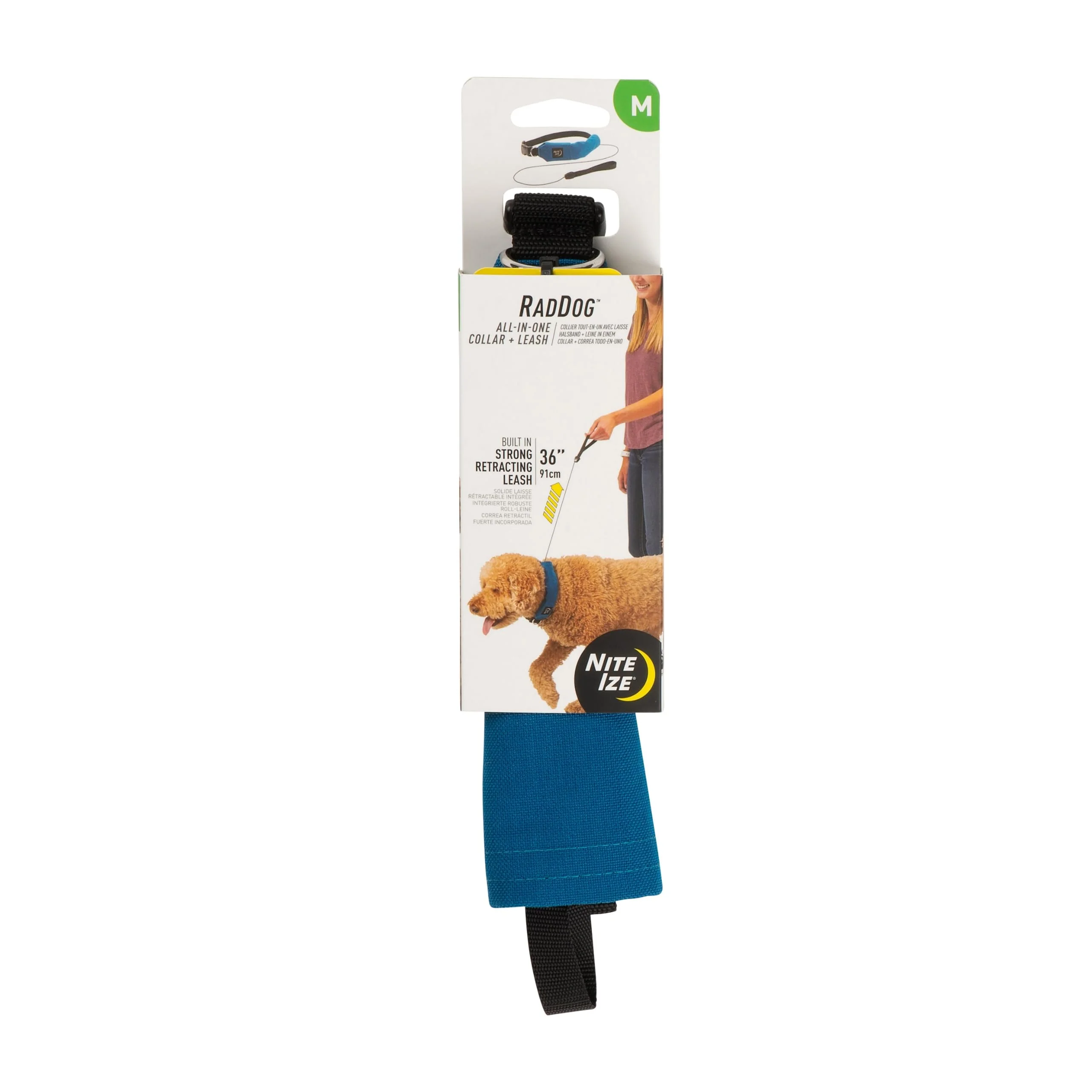 Comfortable Nite Ize Raddog All-in-One Collar Leash — Heavy-Duty 16–18 in Blue Medium High-Performance