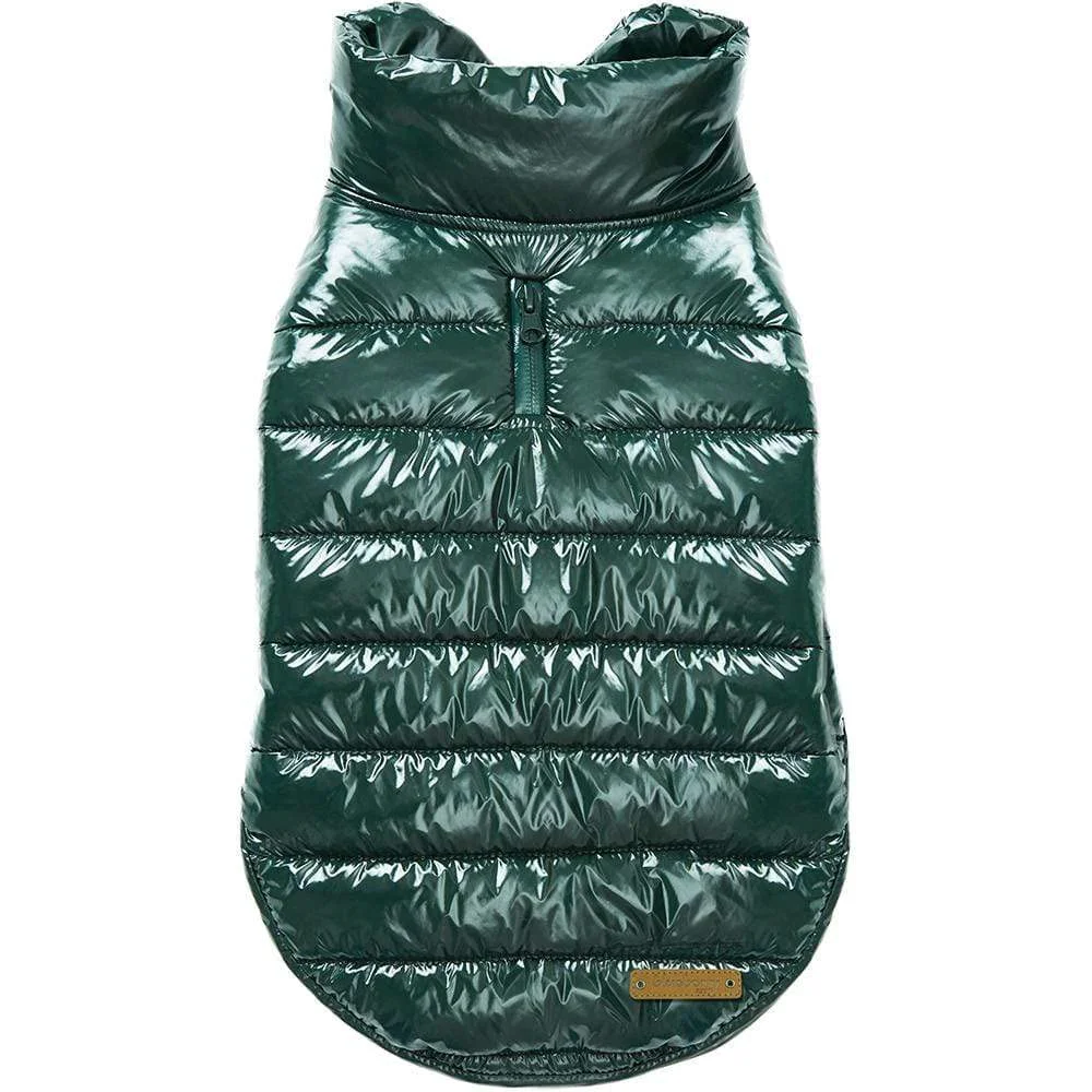 Trendy Blueberry Pet Cozy Windproof Quilted Dog Puffer Jacket – Hunter Green Back 18.5-inch Size 18 for Large Dogs Official