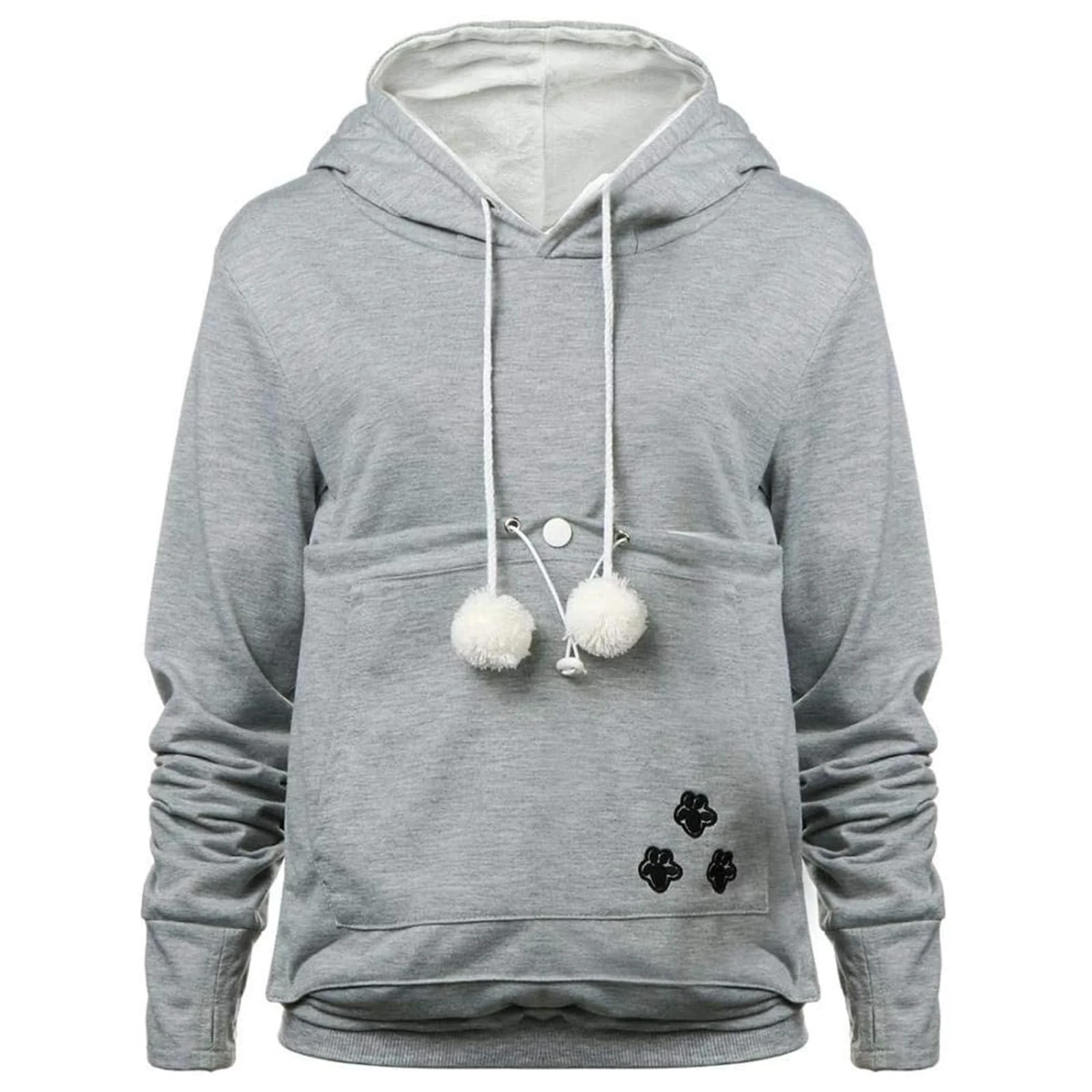 Environmentally Friendly YYW Womens Pet Hoodie Carrier Sweatshirt – Oversized Cat Hoodies with Front Pouch Gray XXX-Large Trusted