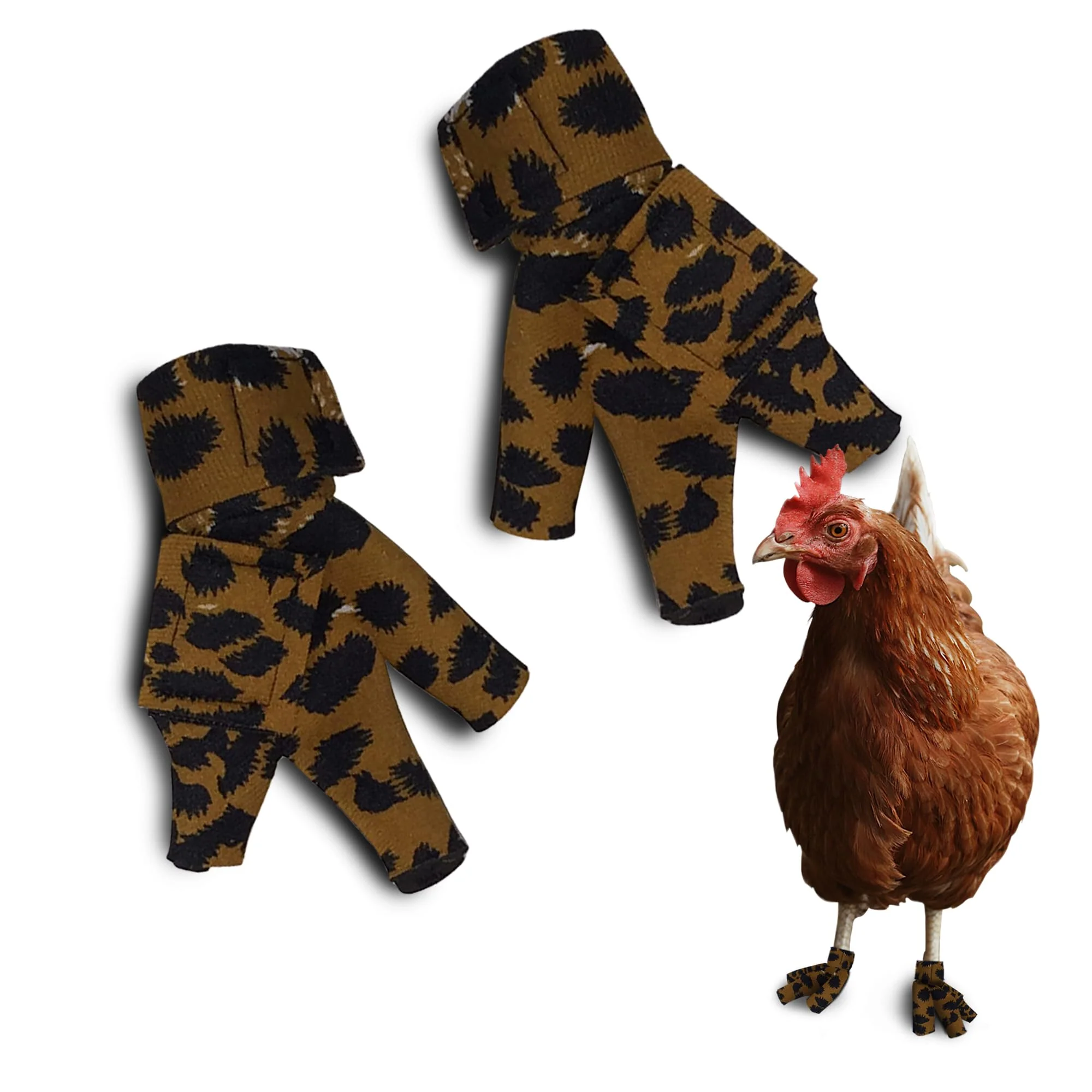 Professional Birdy Bootie Chicken Shoes – Protective Neoprene Footwear for Injured Feet Open-Toe Made in USA Leopard User-Friendly
