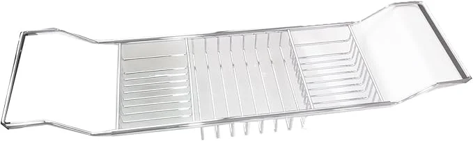Effective Stainless Steel Expandable Shower Bathtub Tray Over Tub Bath Caddy Expandable Bath Caddy for The Elegant Tub Chrome Polished Silver About ThisOverview High-Quality