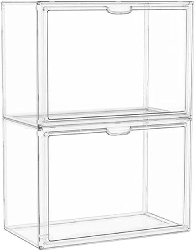 Reliable Clear Acrylic Display Case with Magnetic Lid-Dustproof Plastic Book Storage box Clear Box Purse Storage Organizer Action Figure Display Case Acrylic Sneaker Shoe Box 2 Pack About ThisOverview Specialty