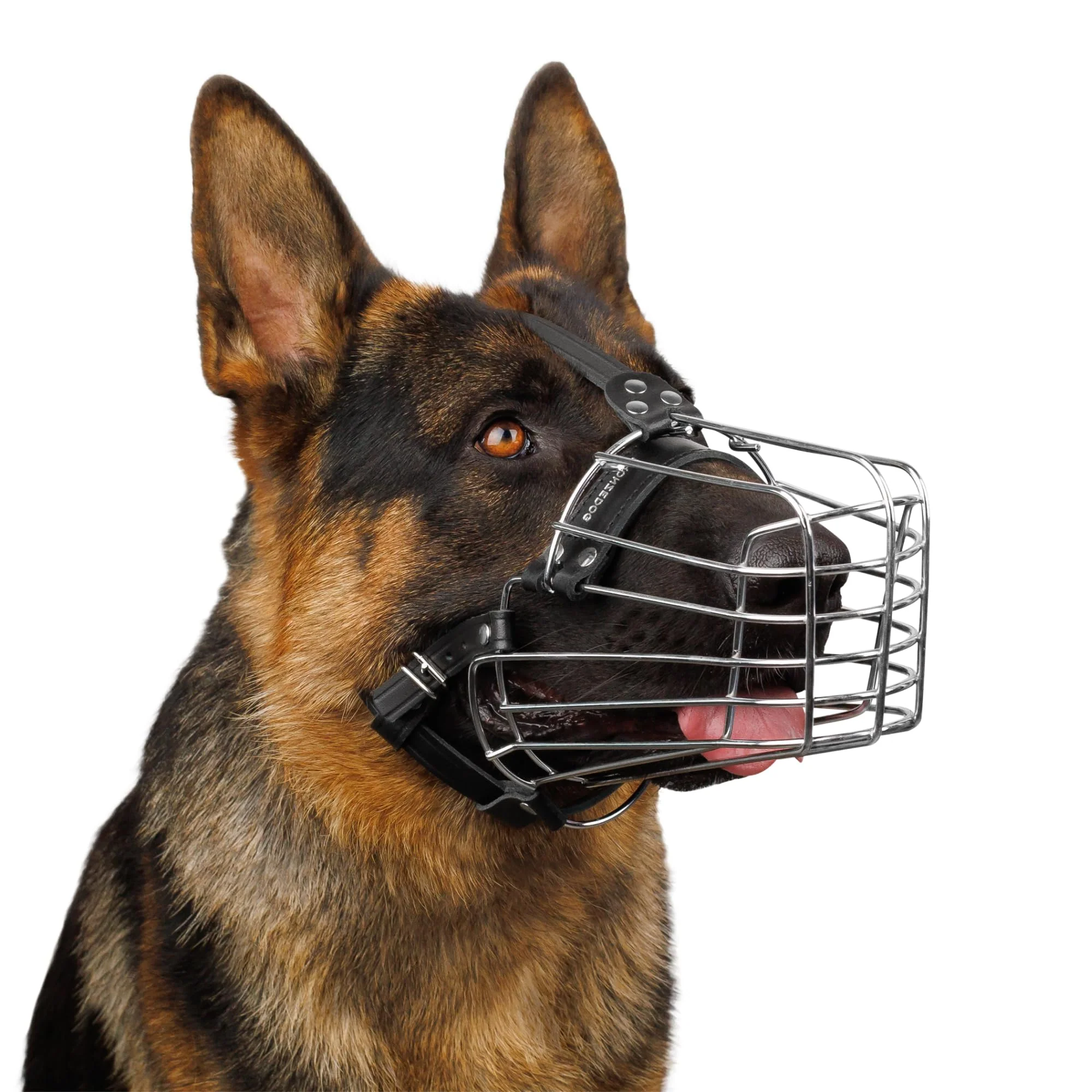Recyclable BRONZEDOG Wire Muzzle L for German Shepherds – Adjustable Steel Basket Durable Breathable Artisan