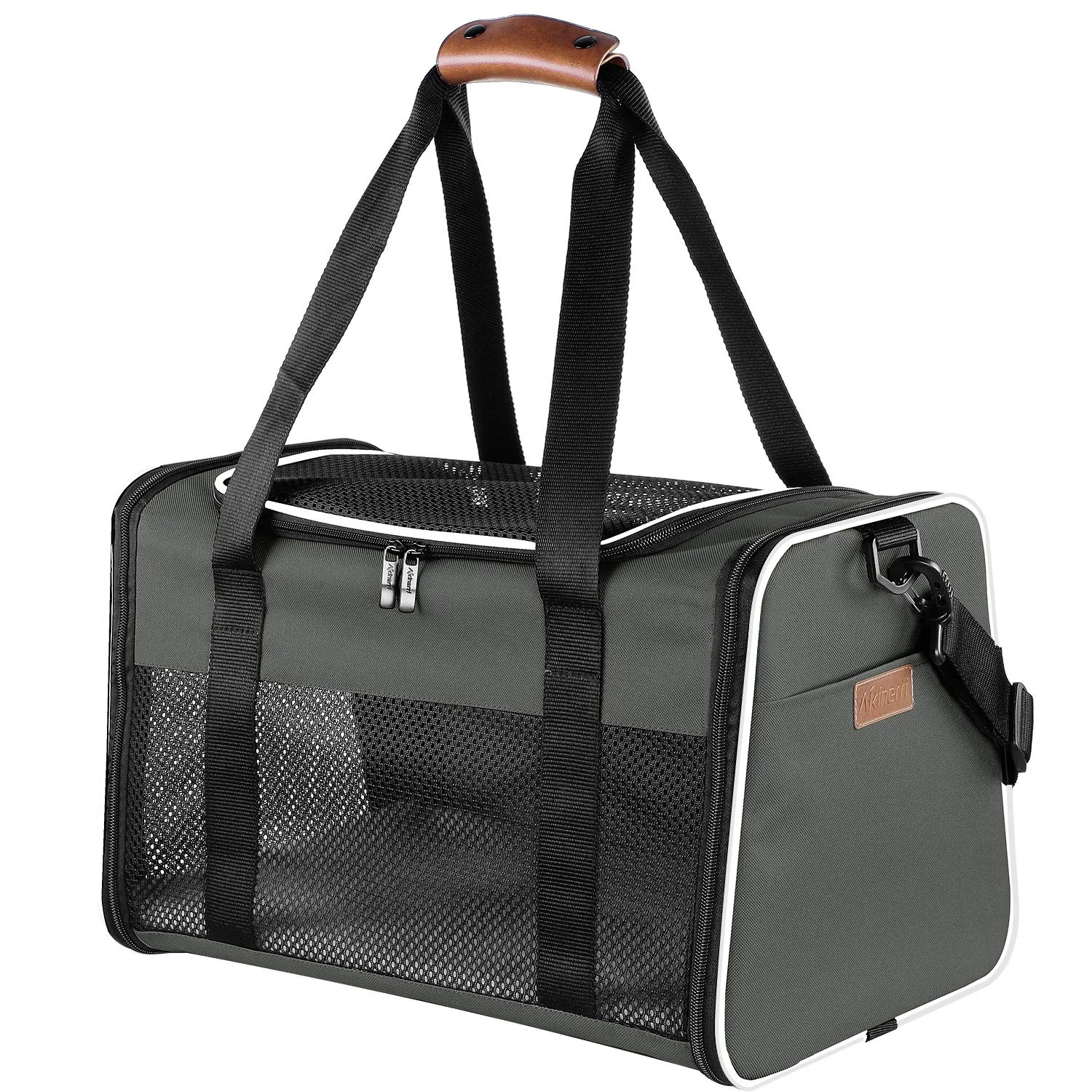 Fast Akinerri Cat Carrier – Portable Foldable Soft-Sided Pet Carrier up to 15 lbs Airline Solid