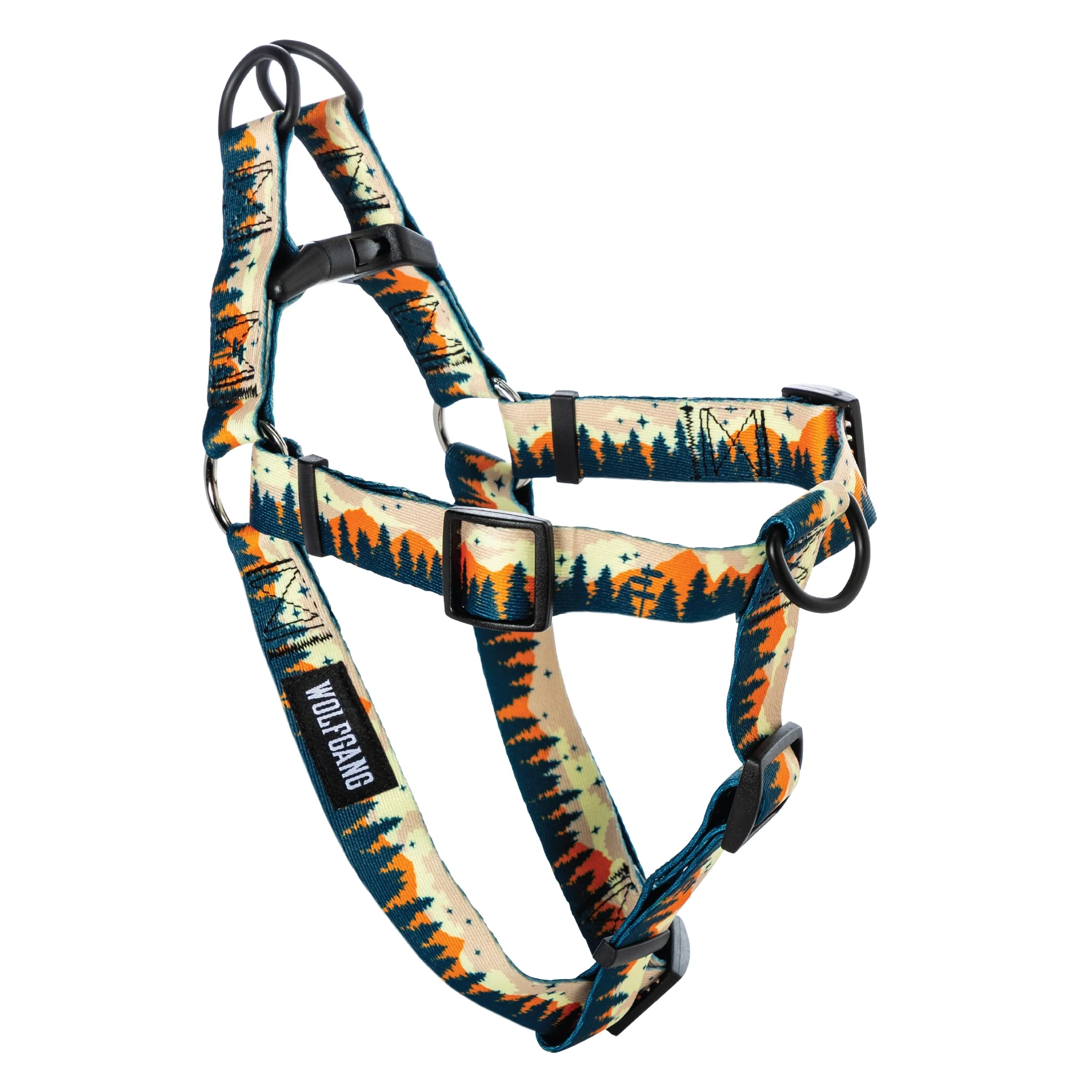 Efficient Wolfgang Heavy Duty Adjustable Dog Harness – 800 lb Pull-Tested Overland Print Organic