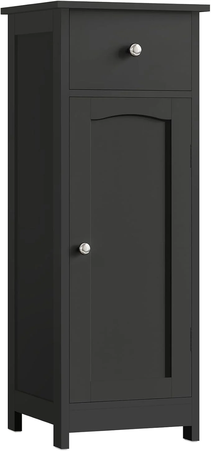 Authentic Iwell Bathroom Storage Cabinet Small Bathroom Floor Cabinet with Drawer Storage Shelf -Standing Organizer Cabinets for Hallway Living Room BlackAbout ThisOverview Fashionable