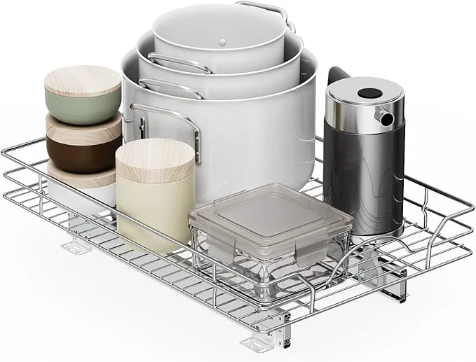 Premium LOVMOR Pull Out Cabinet Organizer and Storage 12½ W x 21½ D Slide Out Shelves for Kitchen CabinetsAbout ThisOverview Easy-to-Use