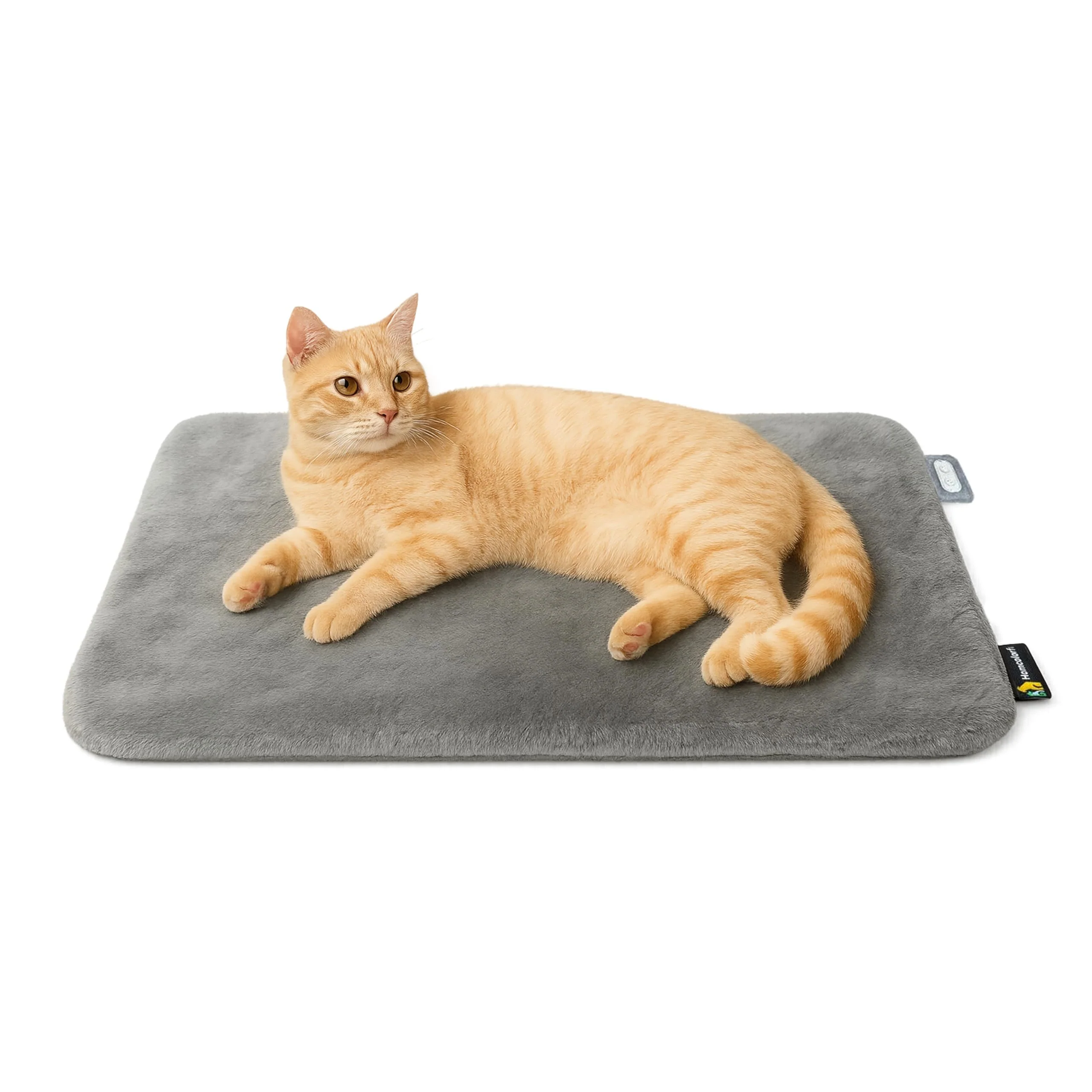 Official Homcolorful 17×30 Cat Heating Pad – Dual-Sided Comfort 24V Safe Heating Removable Cover Anti-Chew Cord 1H 2H Timer Dark Gray Sustainable