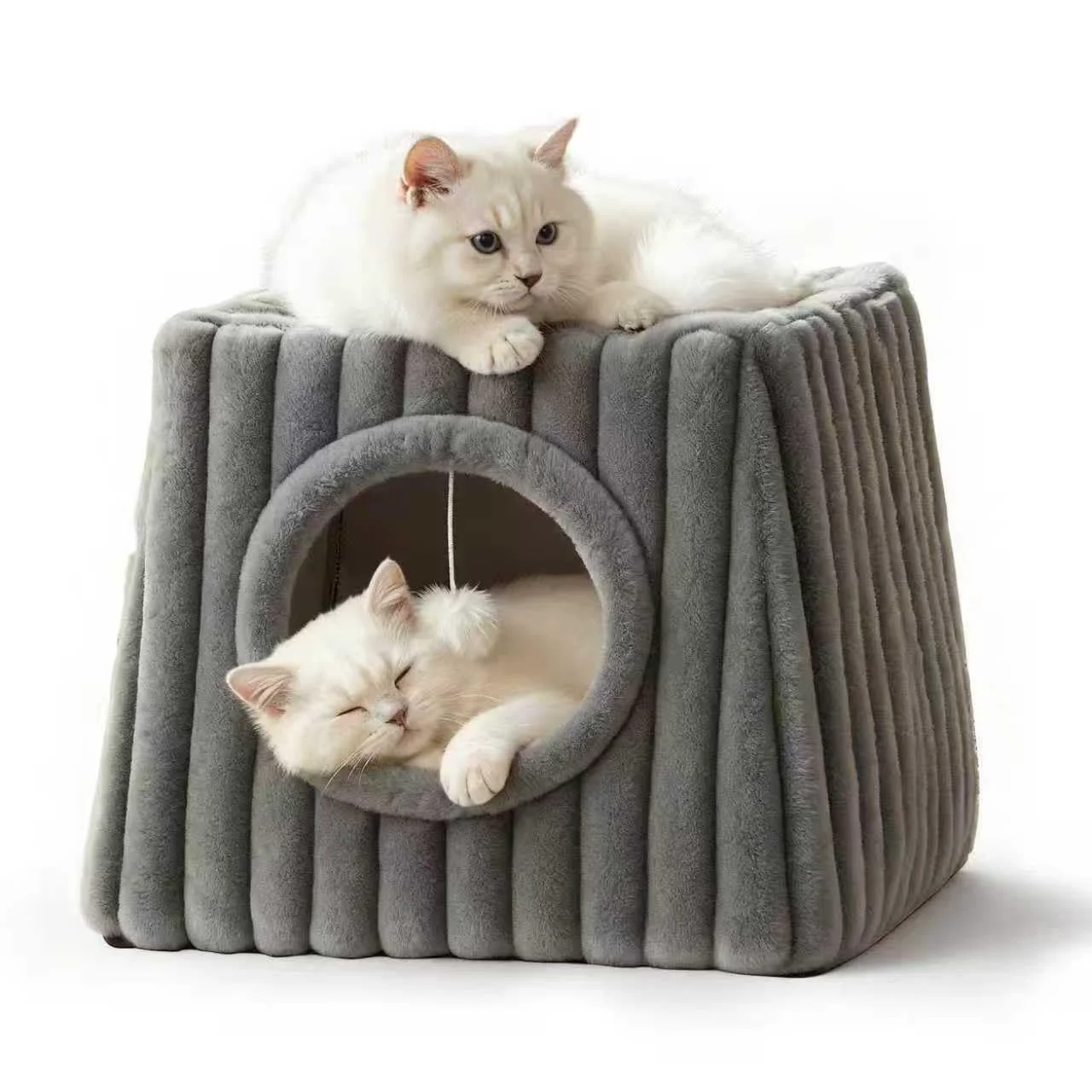 Environmentally Friendly Dogpals Indoor Cat House Large – Private Bed Cave Foldable Cat Condo for Multiple Cats Authentic