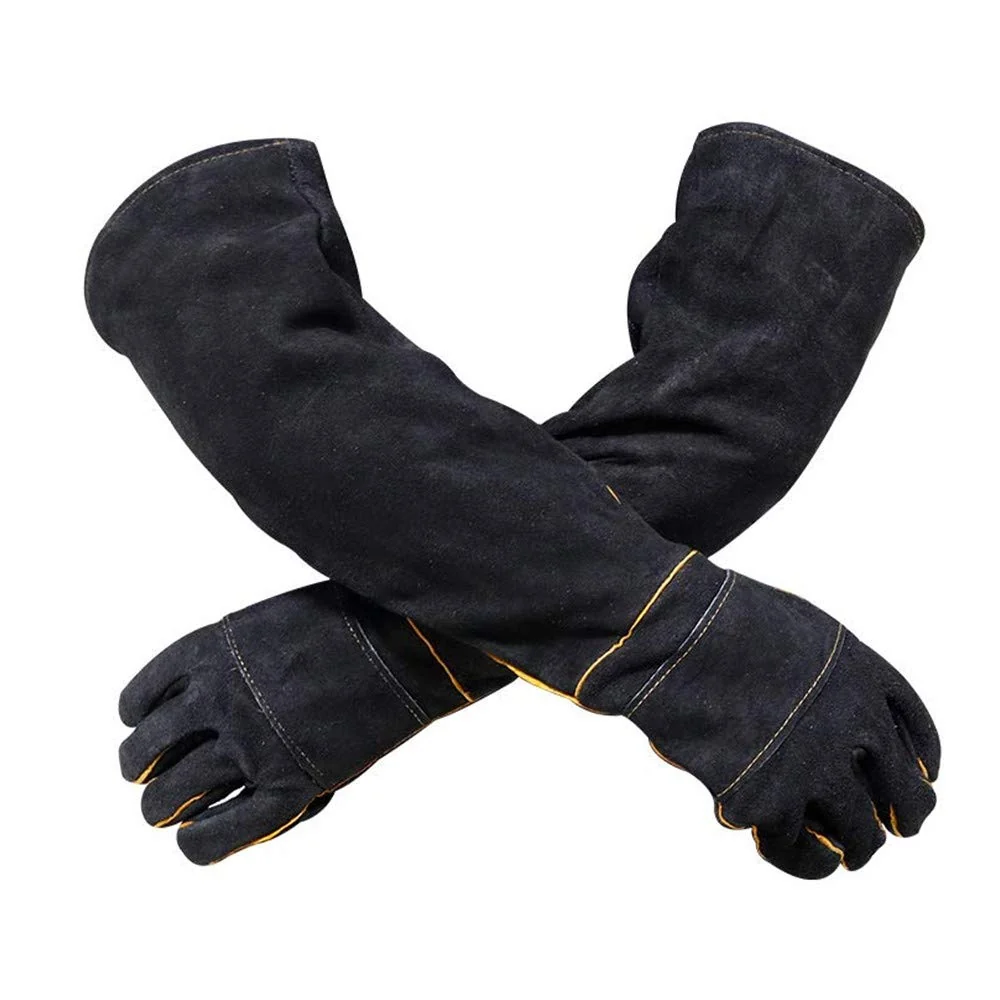 Natural YBB Animal Handling Gloves – Anti-Bite Scratch Protection for Pets Dog Cat Bird – Black Breathable