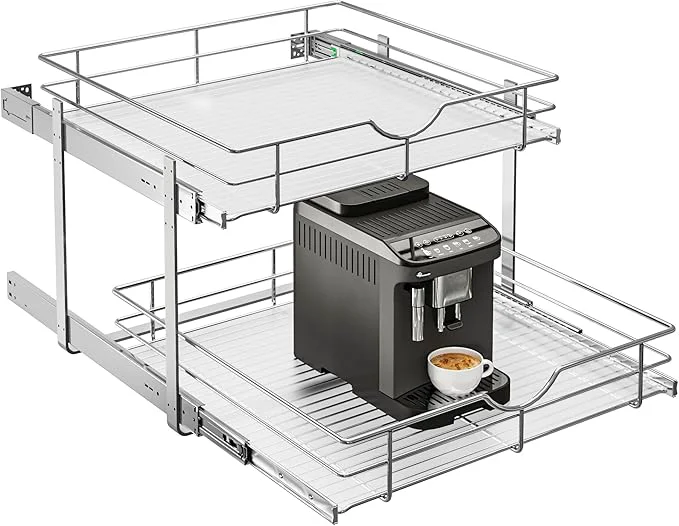 Original WelFurGeer 2-Tier Kitchen Cabinet Pullout Shelf and Drawer Organizer Soft Close Pantry Pull Out Shelves Heavy Duty Pull Out Cabinet Organizer with Shelf Liner for Kitchen Cabinets Pantry StorageAbout ThisOverview Elite