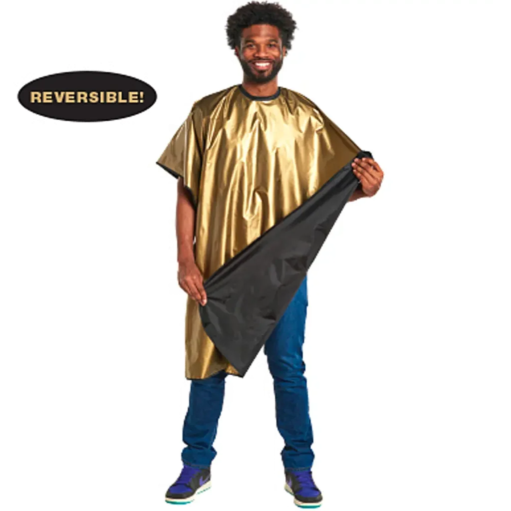 Official 24K Barber Cape Reversible Black – Gold Premium