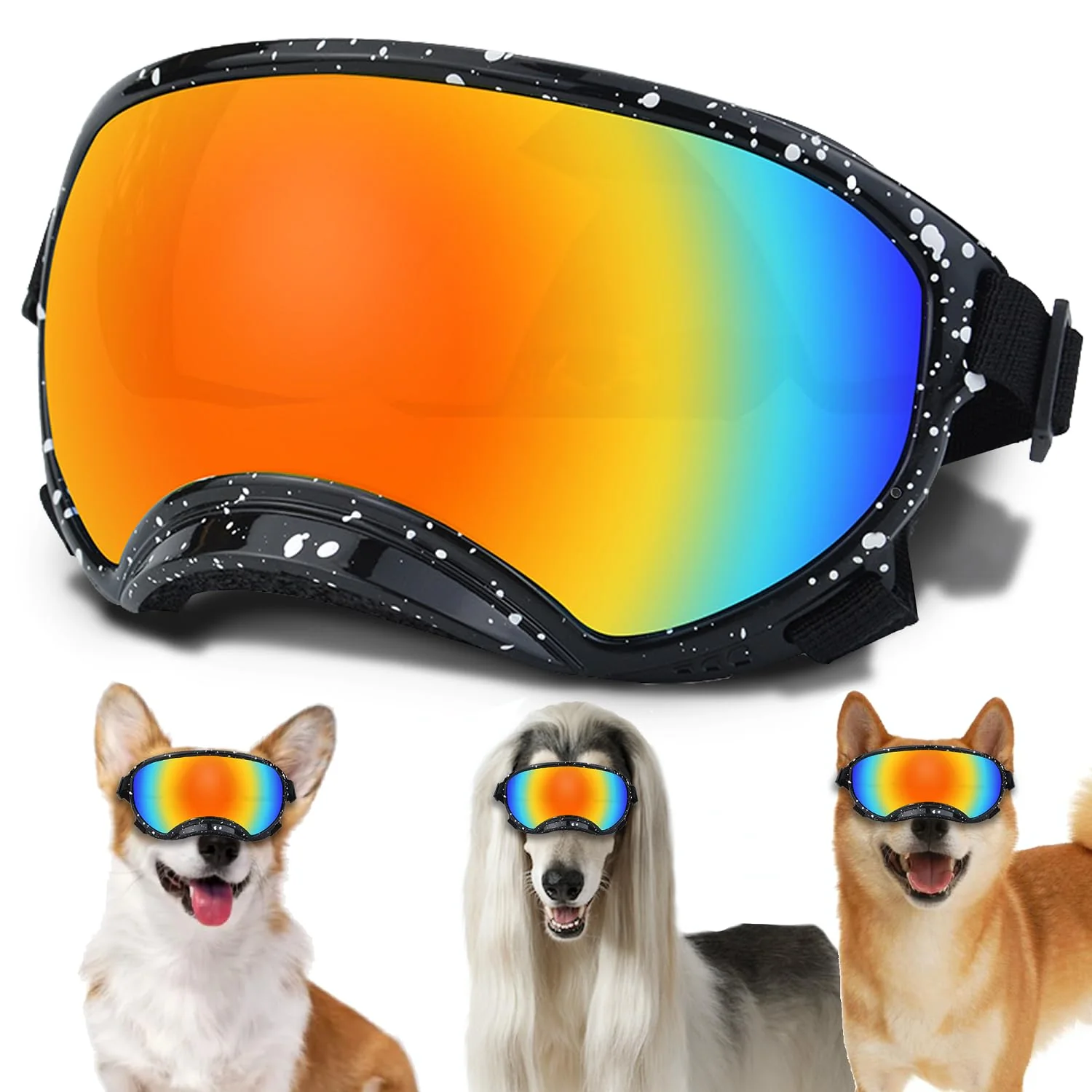 Expertly Made NICERINC PET Medium Dog Sunglasses with Adjustable Strap UV Protection Windproof Fine Crafted