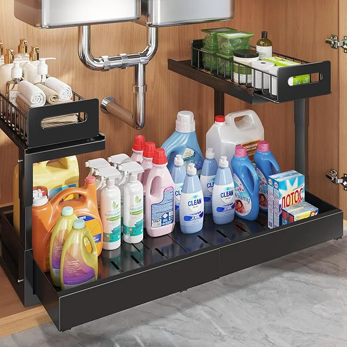 Luxury 1 Pack-16 -26 W Expandable Under Sink Organizer With Upgrade Ball-Bearing Slide 2-Tier Pull Out Under Cabinet Organizer Height Adjustable Not Suitable For Cabinets With Partitions In The MiddleAbout ThisOverview Trendy