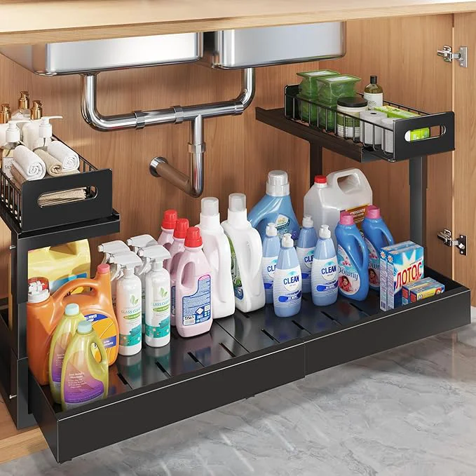 Artisan 1 Pack-19 -32 W Expandable Under Sink Organizer With Upgrade Ball-Bearing Slide 2-Tier Pull Out Under Cabinet Organizer Height Adjustable Not Suitable For Cabinets With Partitions In The MiddleAbout ThisOverview Refined