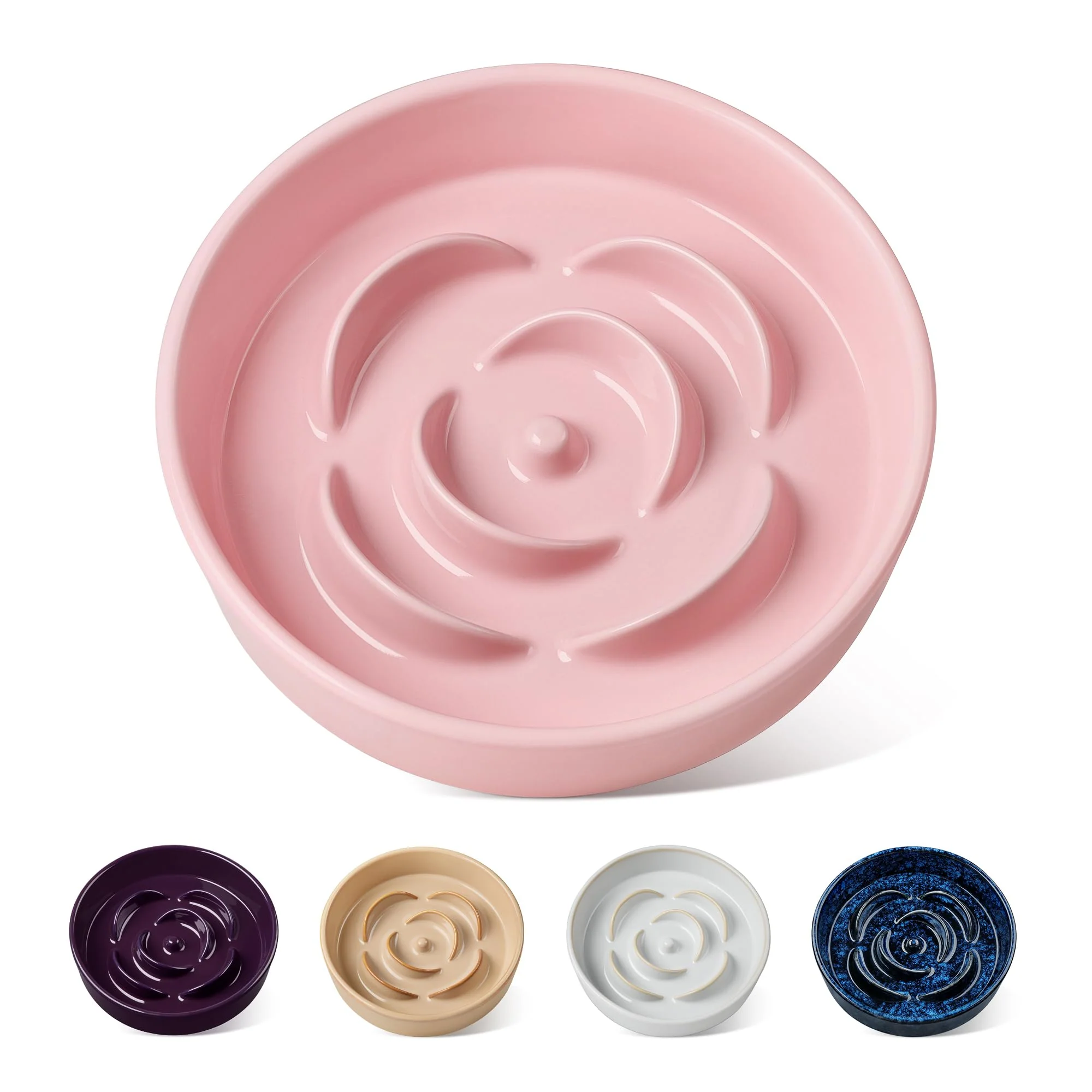 Flexible vancasso Slow Feeder Dog Bowl 0.6 Cup Ceramic Pink for Small Dogs Cats Eco-Friendly