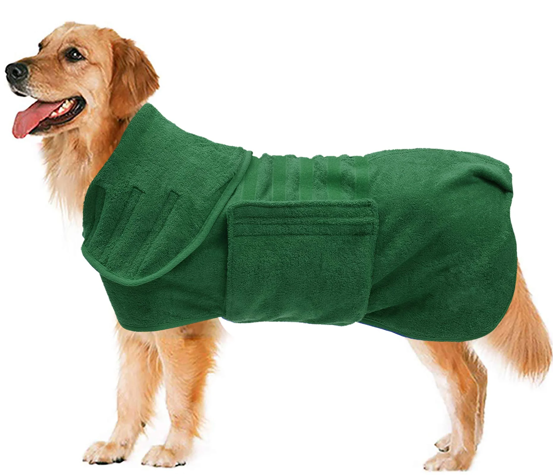 Original Design Geyecete Dog Drying Coat XXXL – Fast-Drying Microfibre Bathrobe Towel Green Enhanced