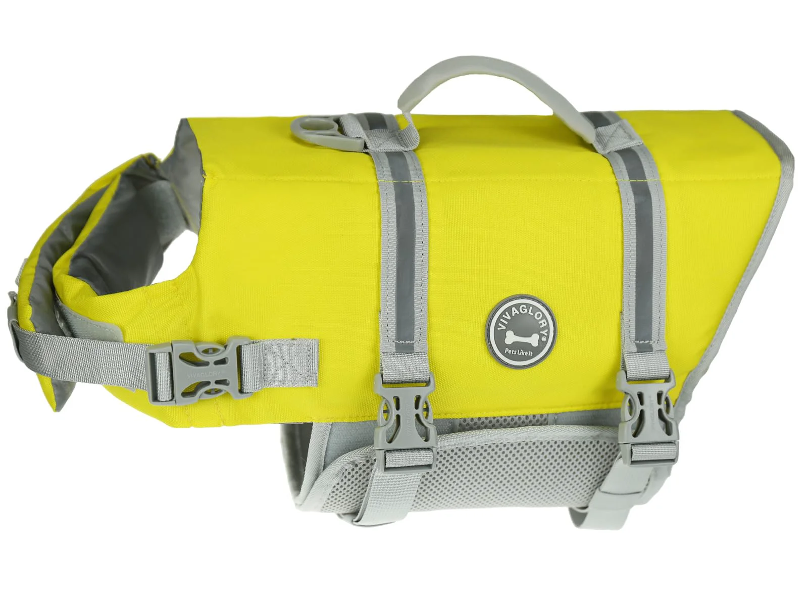 Green VIVAGLORY Rip Stop Dog Life Vest with Handle – Buoyant Dog Swim Vest S Verified