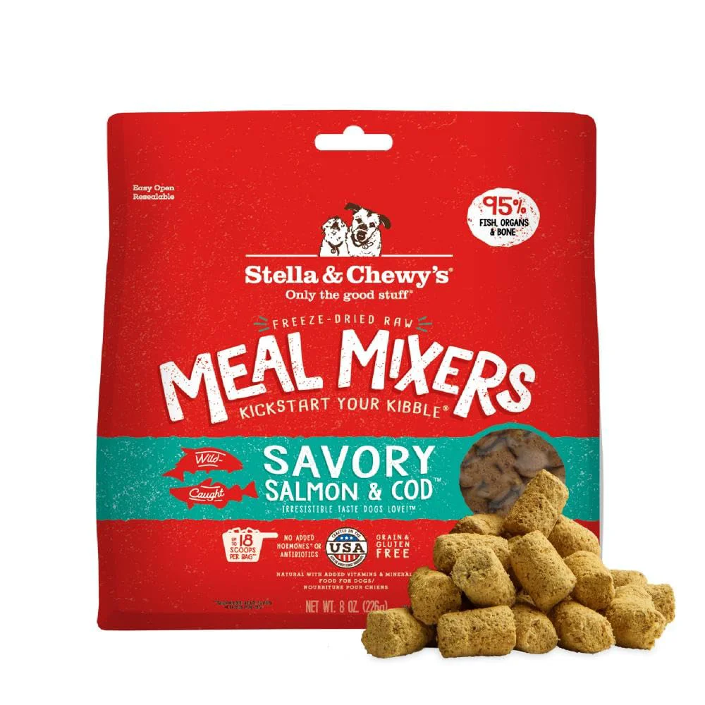 Outstanding Stella Chewy’s ze-Dried Salmon Cod Meal Mixers – Grain- Topper for Picky Eaters 8 oz Smooth