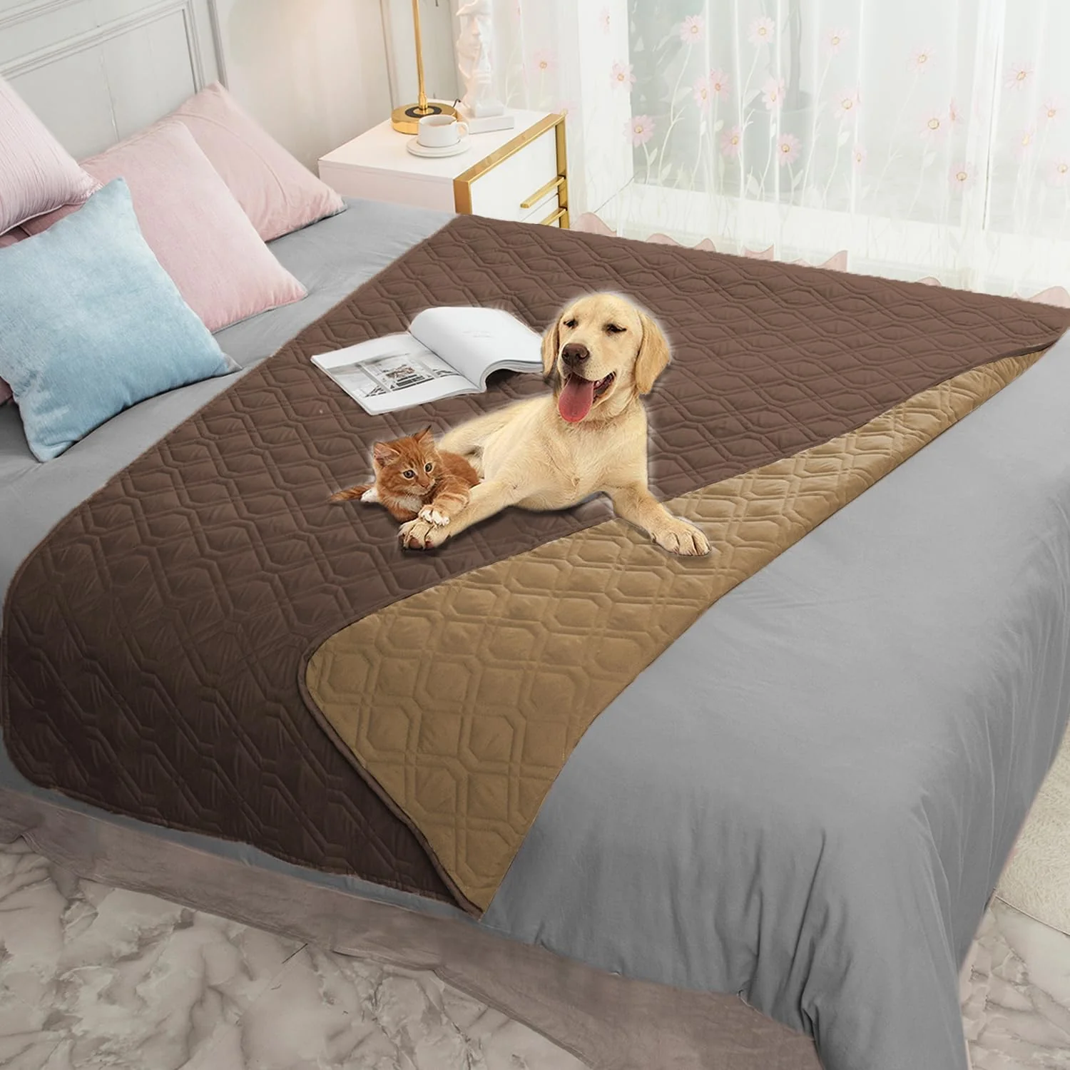 Stylish Ameritex Waterproof Reversible Furniture Cover – Protects Sofas Beds Couches Dependable
