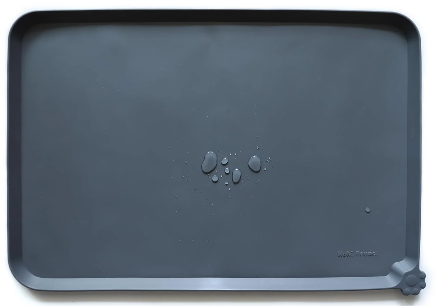High-Performance Hoki Found Large Silicone Pet Feeding Tray – Waterproof Non-Slip Mat for Dogs Cats 24×16 in Gray Refined