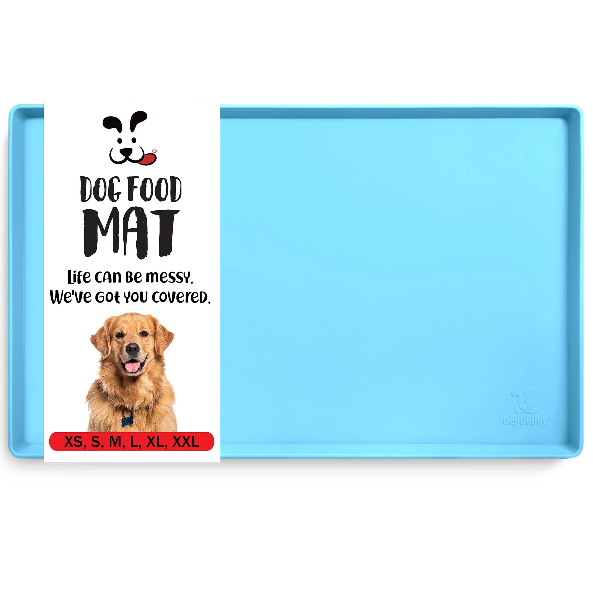 Elite DogBuddy Waterproof Silicone Dog Food Mat – Non-Slip High-Edge Bowl Placemat Large 24×16 Original