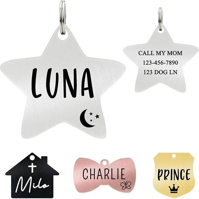 Soft Ultra Joys Cat ID Tag Personalized Pet Tags Durable Stainless Steel Small Pet Stylish