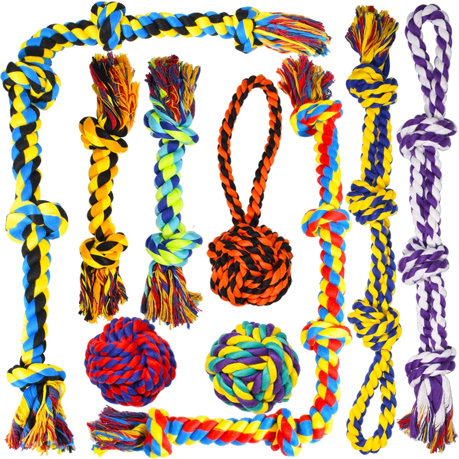 Dependable SHARLOVY Large Tough Chew Toys for Aggressive Chewers – 9-Piece Heavy Duty Rope Toy Set for Large Dogs Prestigious