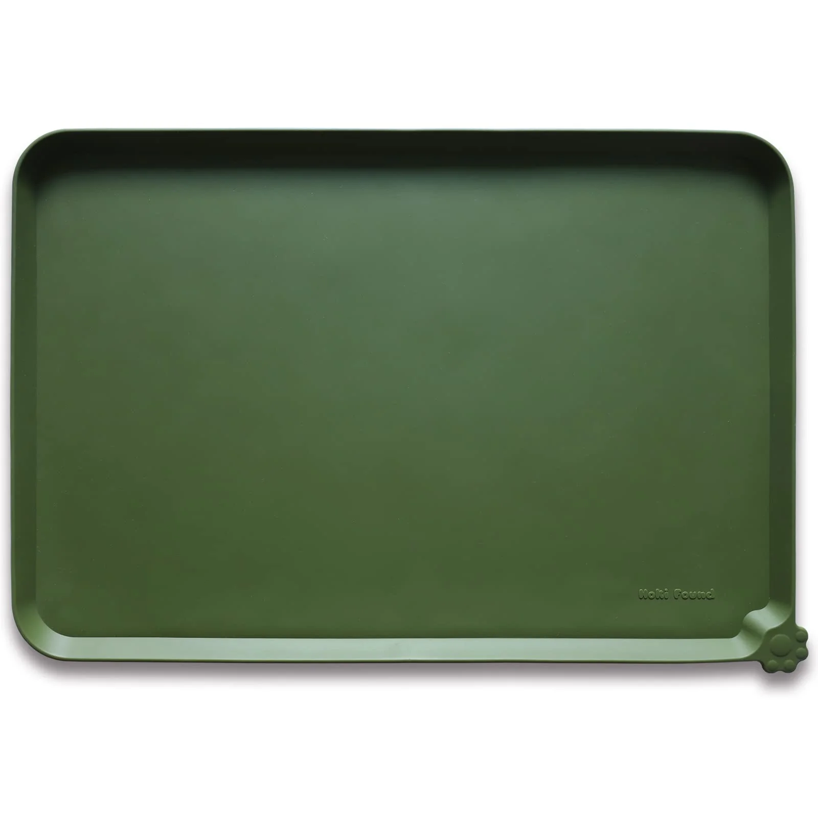 Pure Hoki Found L Silicone Non-Slip Pet Bowl Mats Dark Olive – 22×14 Waterproof Original Design