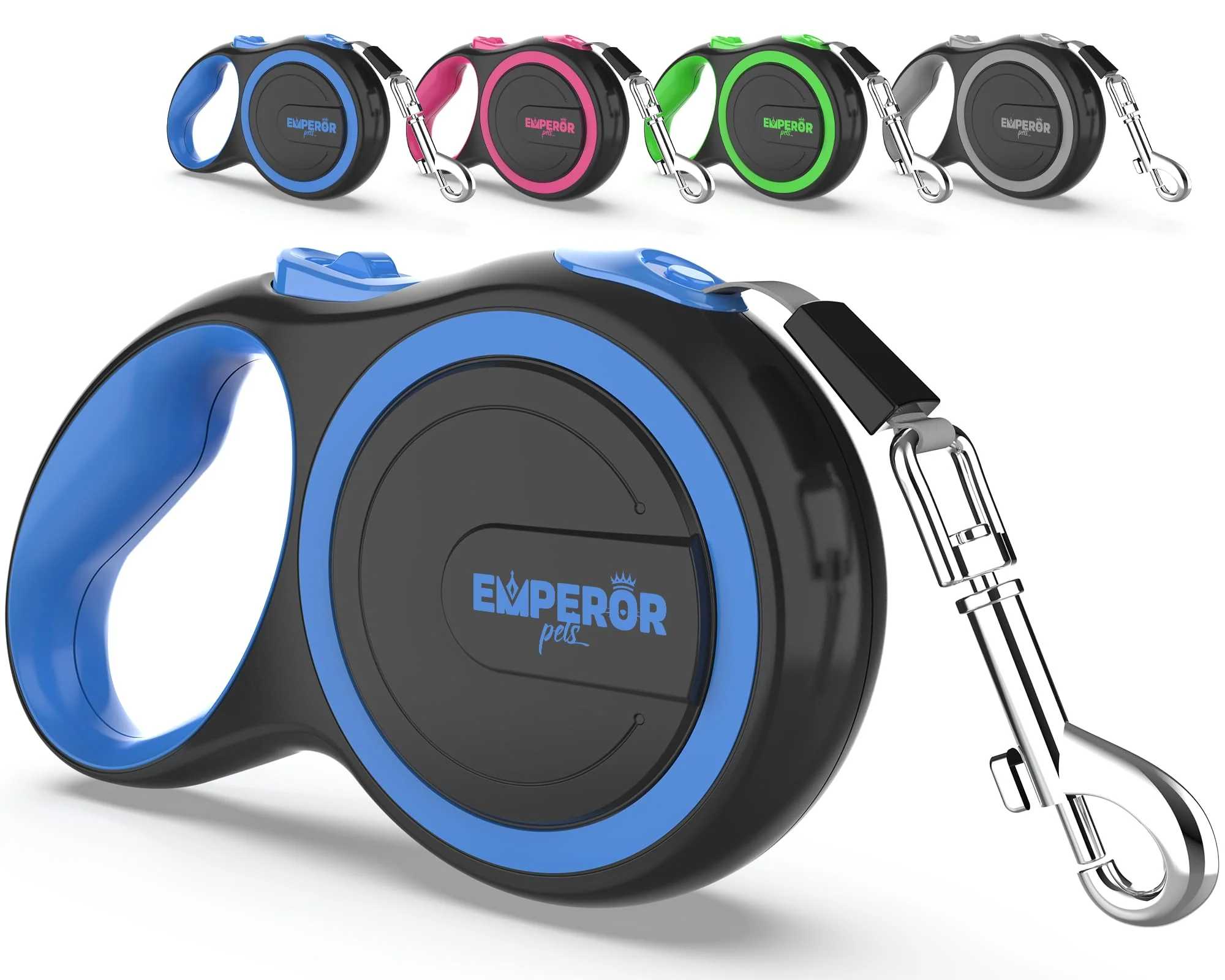 Eco-Friendly Emperor Pets 26 ft Retractable Leash for Large Dogs up to 110 lbs Heavy-Duty 360° Tangle- Detailed