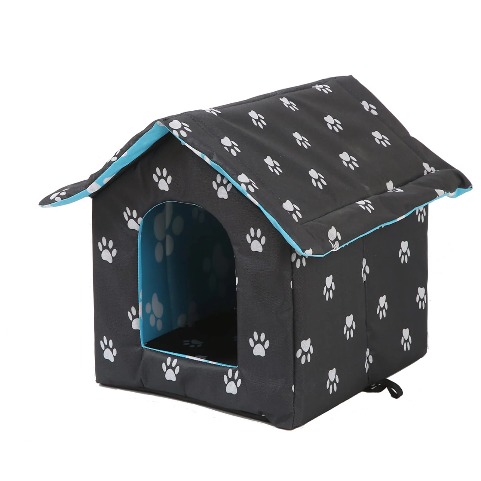 High-Quality VARMTOR Outdoor Cat House — Weatherproof Insulated Shelter for Outdoor Cats Black Small Enhanced