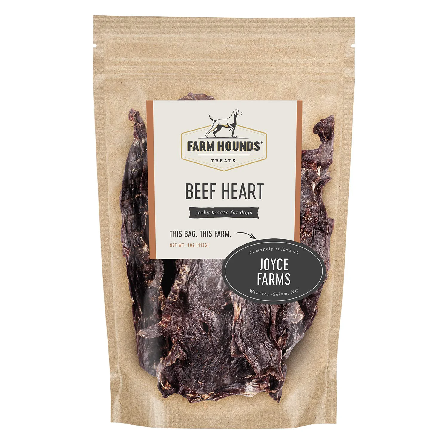 Environmentally Friendly Farm Hounds Beef Heart Jerky for Dogs Lightweight