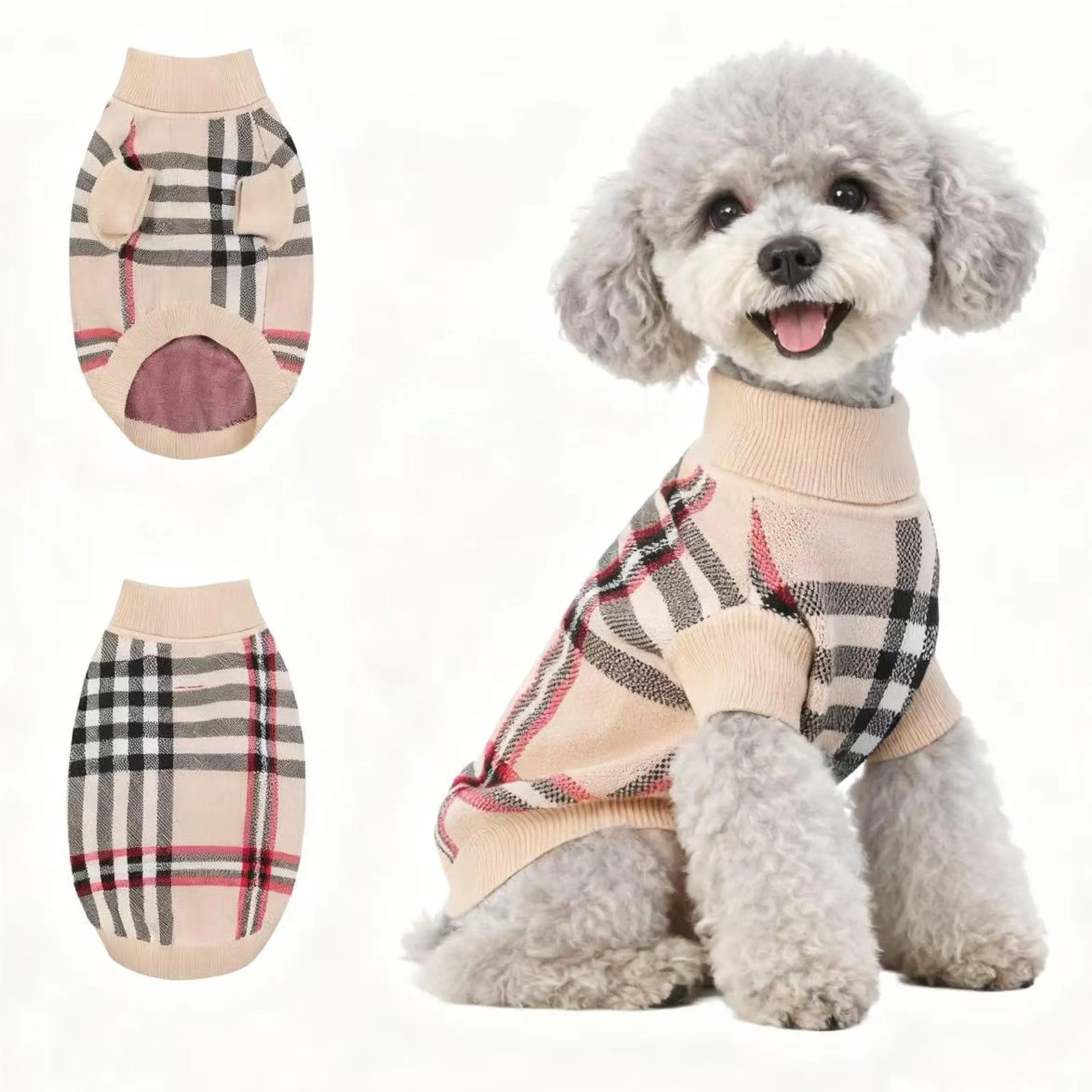 Trusted Hó Pêng-iú Small Medium Dog Sweater – Apricot Warm Winter Coat with Leash Hole User-Friendly