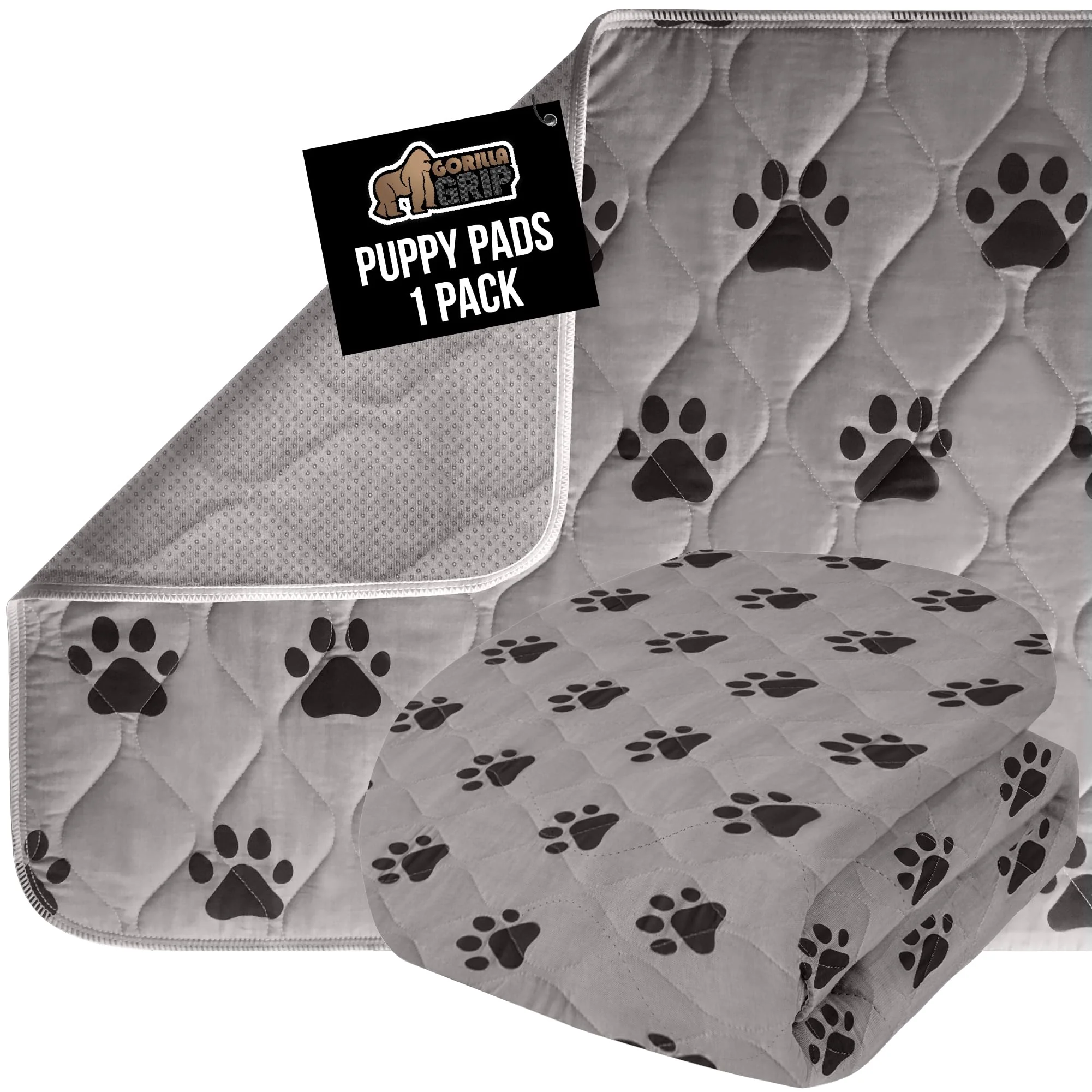 Proven GORILLA GRIP Washable Puppy Pads 46×28 — Slip-Resistant Waterproof Crate Mat Reusable Training Pad Original Design