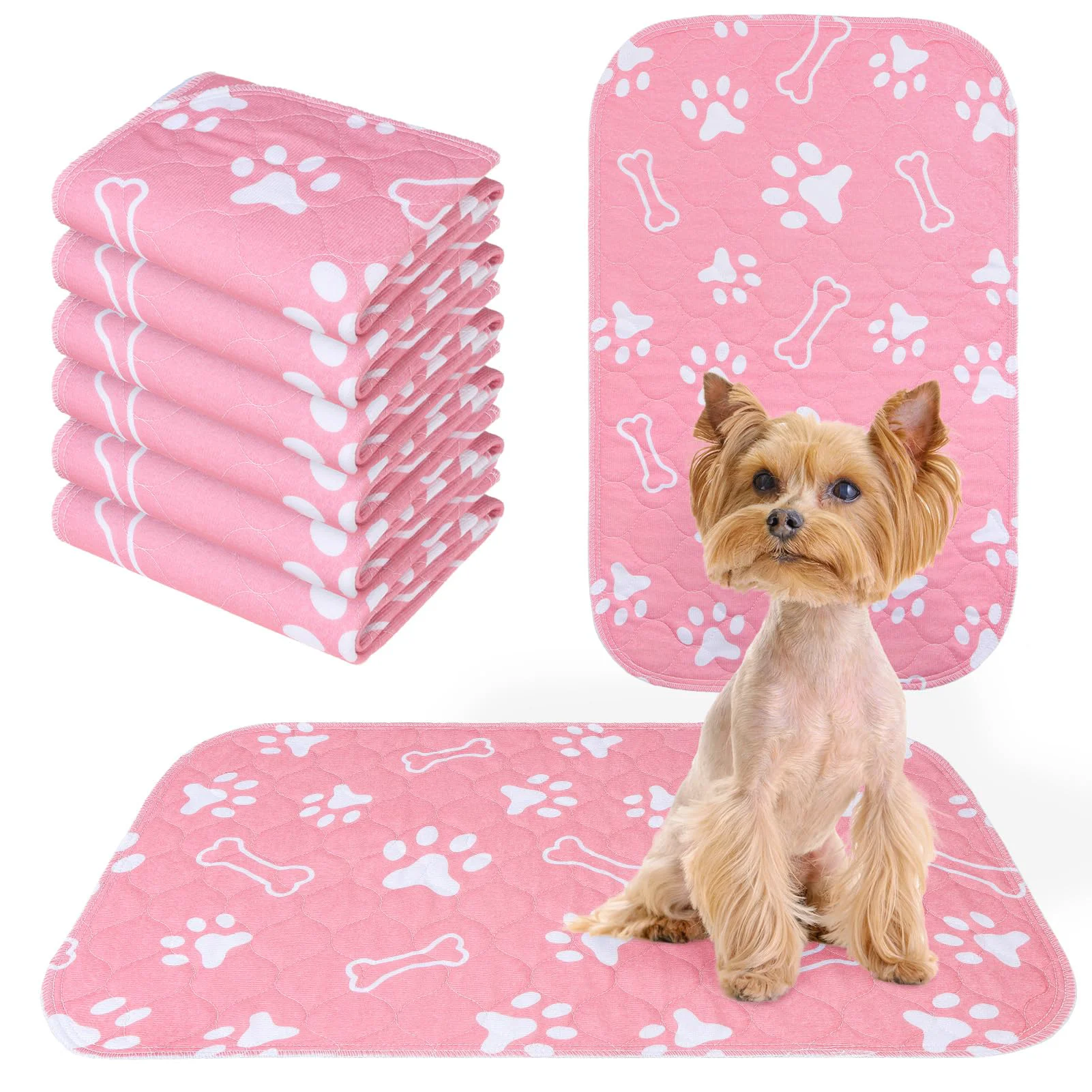 Elite BEAUTYZOO 6 Pack Washable Dog Pee Pads Reusable 16×24 Anti-Slip Odor Control Functional