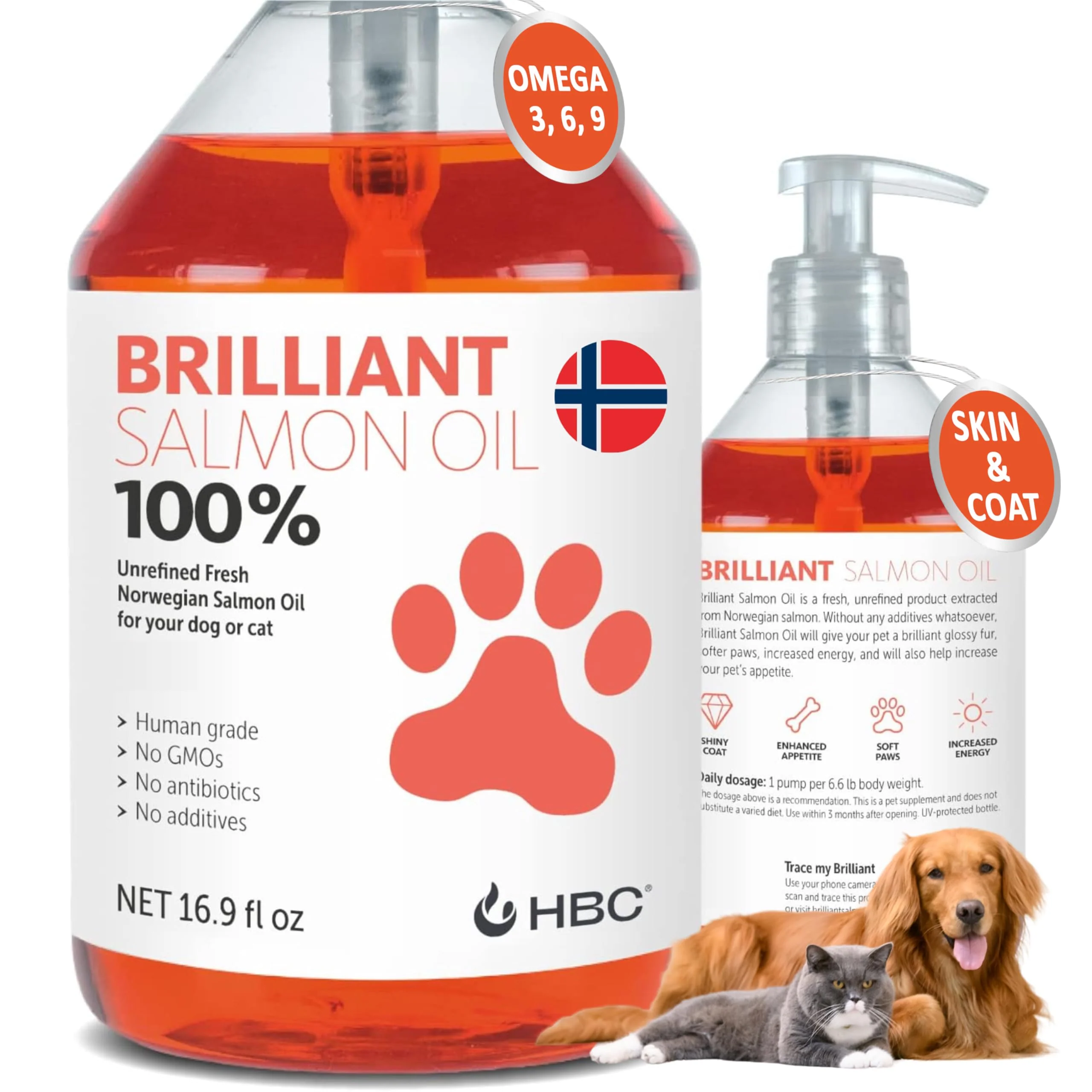 Comfortable Hofseth BioCare Salmon Oil for Dogs — Healthy Skin Coat Norwegian Omega-3 EPA DHA 16.9 oz Luxury