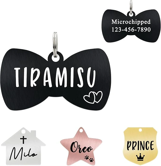 Smooth Ultra Joys Cat ID Tag Personalized Pet Tags Durable Stainless Steel Small Pet Comfortable