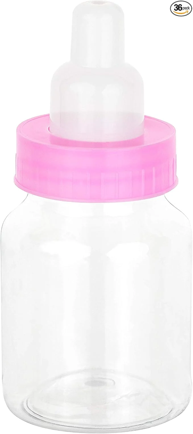 Fine Hammont Pink Baby Girl Bottle Shaped Acrylic Candy Boxes – 36 Pack – 1.5 x3.5 – for Weddings Birthdays Party Favors and Gifts Designer Cute Clear Lucite Plastic Treat ContainersAbout ThisOverview Innovative