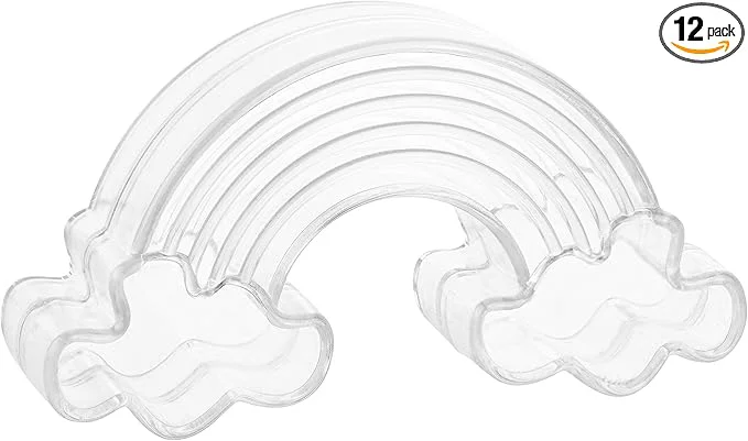Classic Hammont Rainbow Shaped Acrylic Candy Boxes – 12 Pack – 3.62 x1.96 x0.98 – for Weddings Birthdays Party Favors and Gifts Designer Cute Clear Lucite Plastic Treat ContainersAbout ThisOverview Dependable