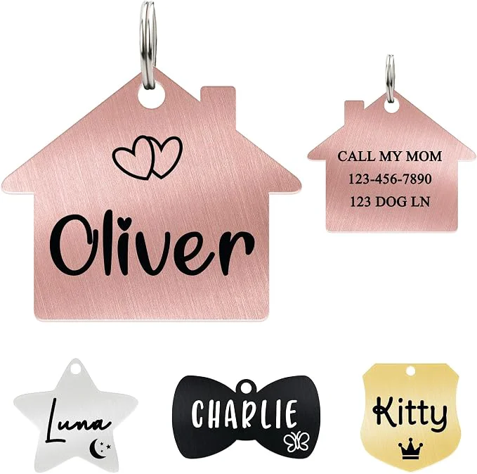 Sophisticated Ultra Joys Cat ID Tag Personalized Pet Tags Durable Stainless Steel Small Pet Verified