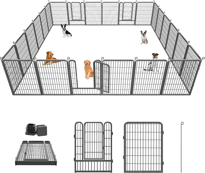 Excellent Dog Playpen 40 inch Dog Fence for Outdoor Indoor Use Heavy Duty Metal Dog Pen Trendy