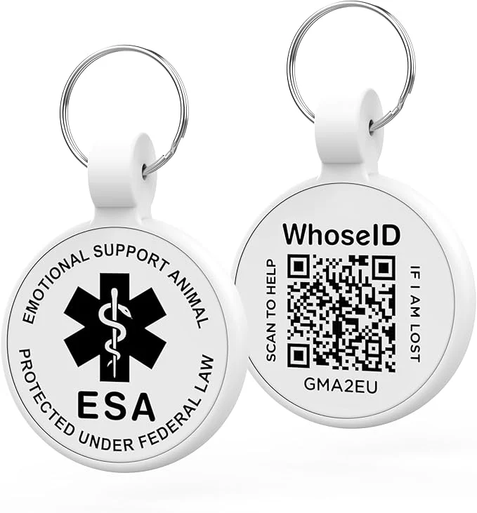 Carefully Designed ESA Dog Tag QR Code Dog Tag Modifiable Pet Profile Scannable QR Pure