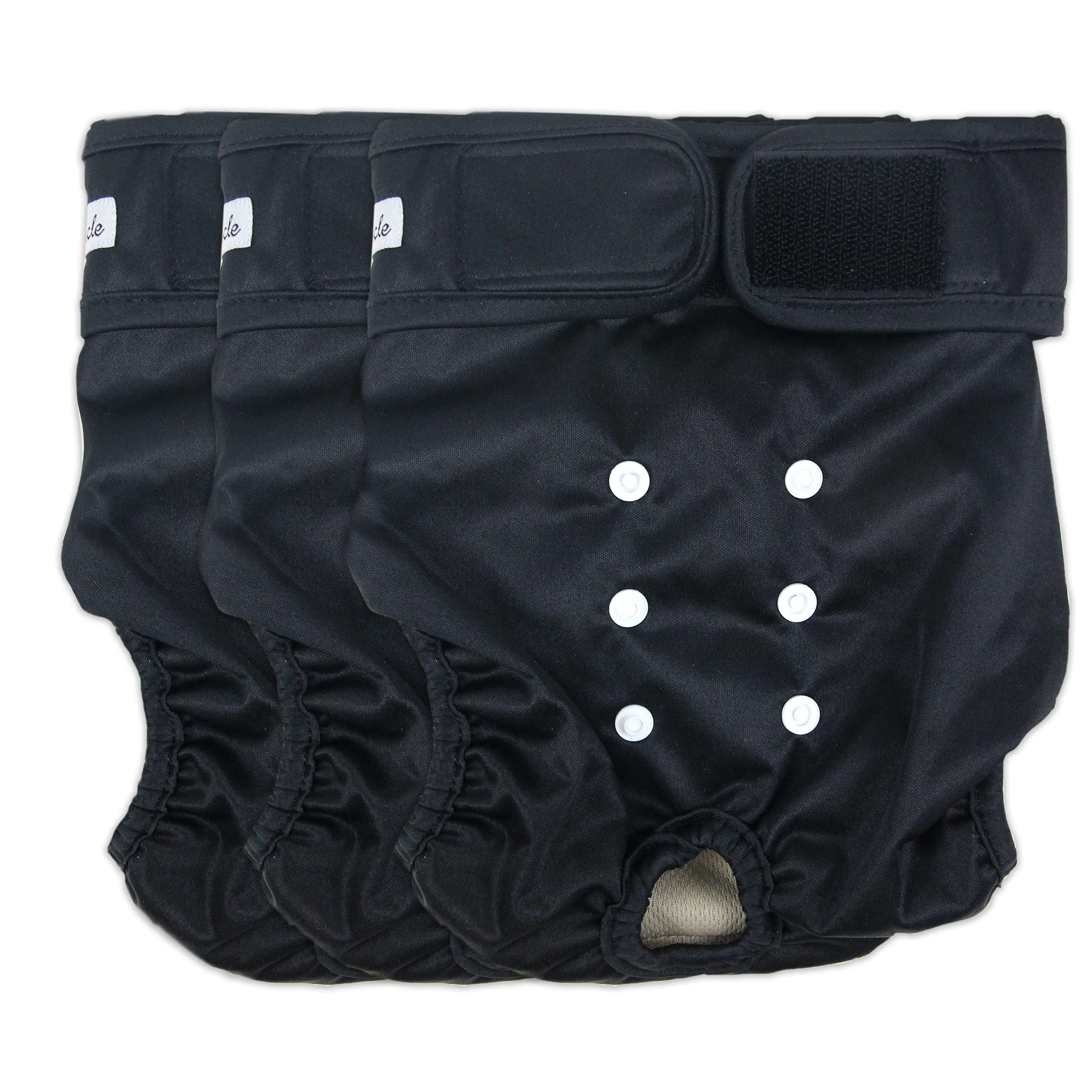 Authentic Grecle Washable Female Dog Diapers XXL – Premium Reusable Diapers with Adjustable Snaps Black High-Performance