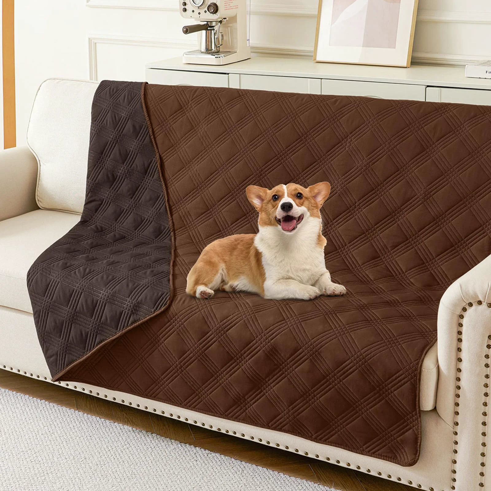 Pure hyha Waterproof Dog Blanket — Reversible Washable Sofa Cover 68×82 Brown Chocolate Recyclable