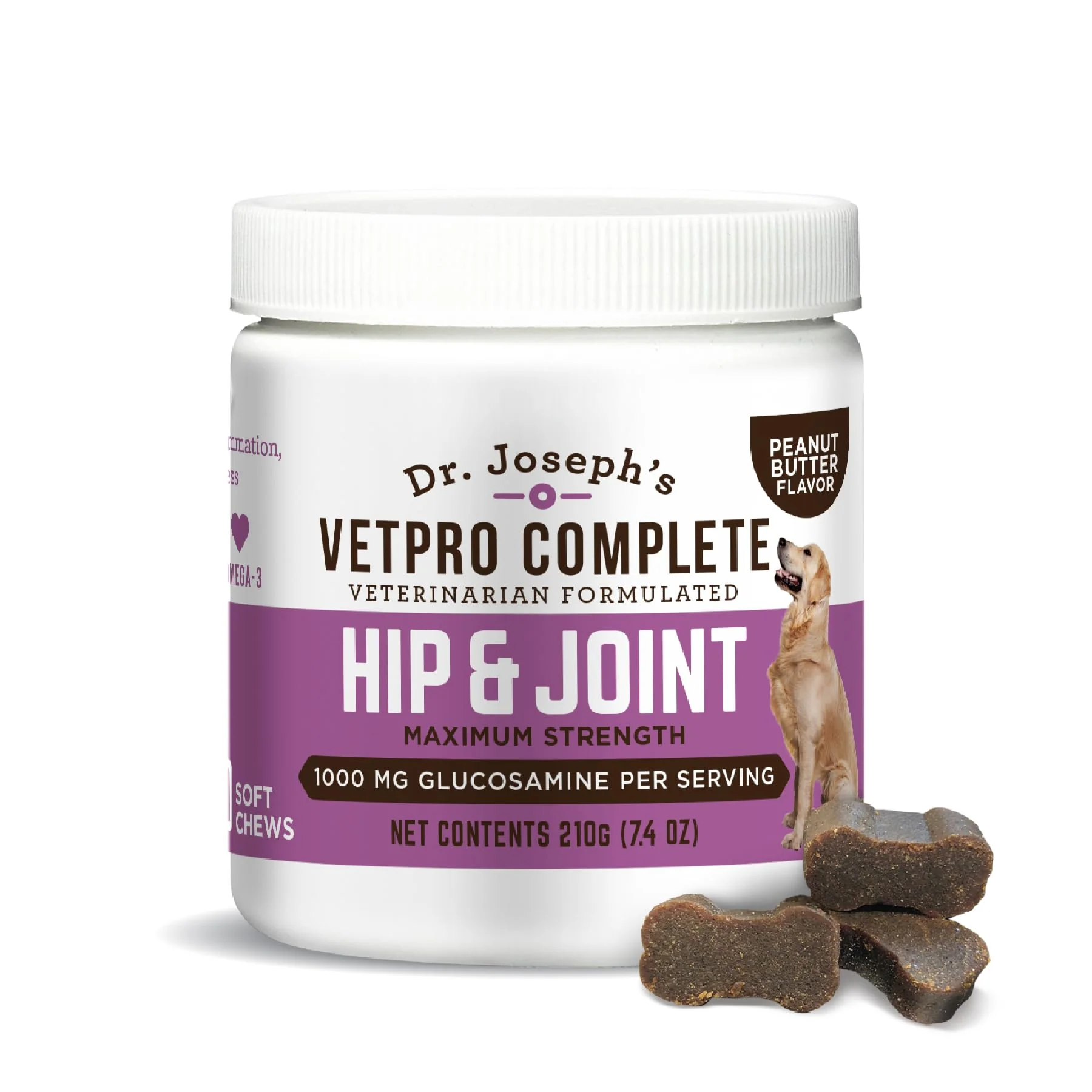 Long-Lasting VetPro Complete Dr. Joseph’s Peanut Butter Hip Joint Dog Chews – 60 Count Optimized